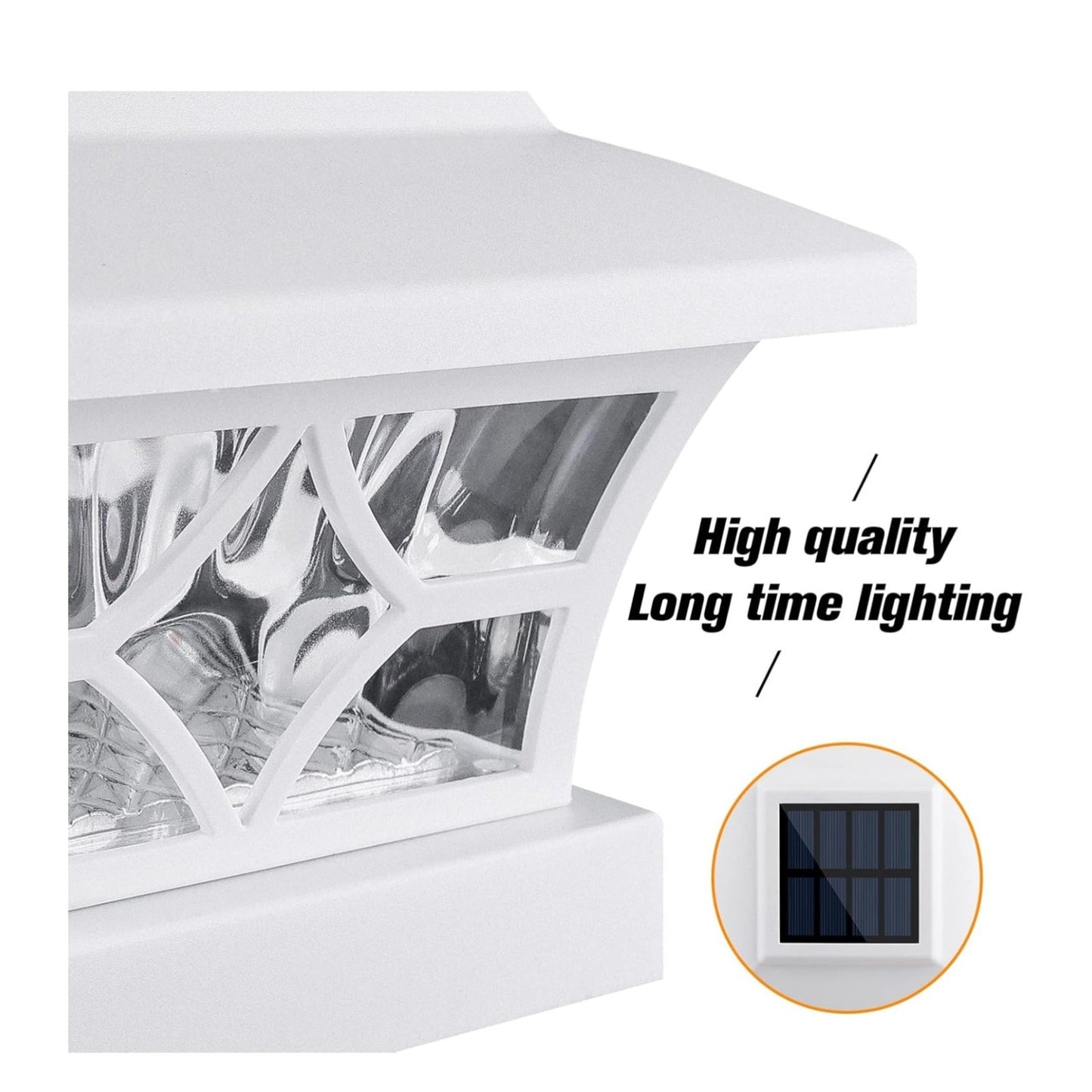 VOLISUN Solar Post Cap Lights Outdoor, Solar Powered Fence Cap Lights for 4x4 Vinyl/Wood, White