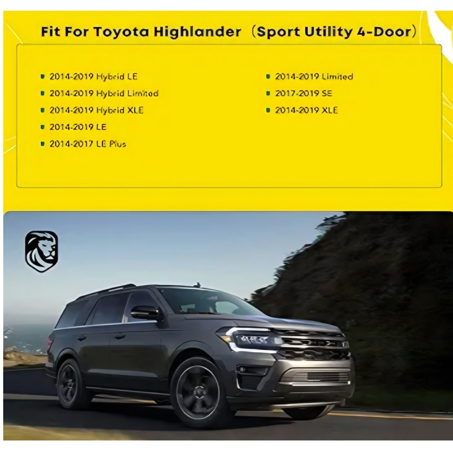 YHTAUTO Car Roof Rack Side Rails Compatible with Toyota Highlander 2014-2019, 165 Lbs Aluminum