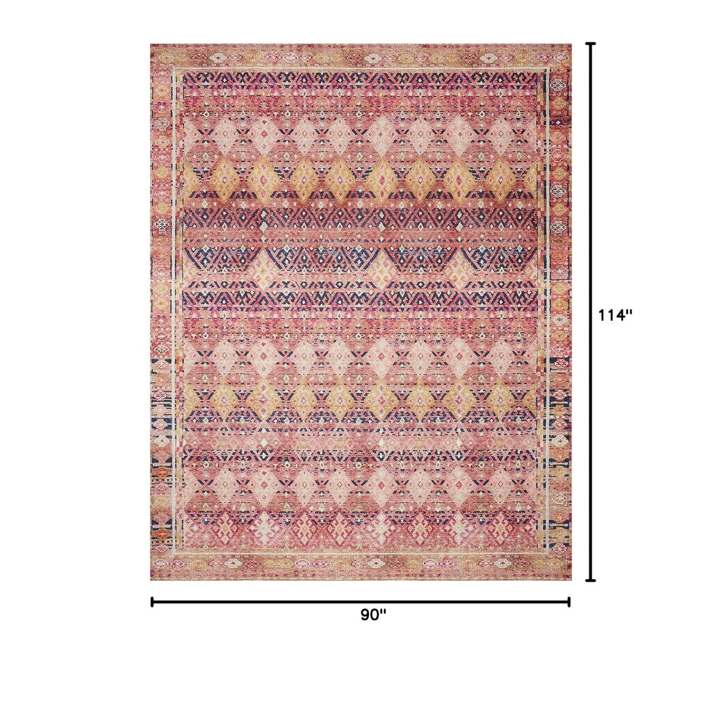 Loloi II Layla Collection, LAY-15 Magenta/Multi 7'-6" x 9'-6" .13" Thick