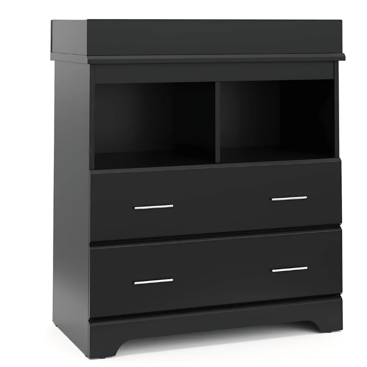 Storkcraft Brookside 2 Drawer Changing Table Dresser (Black) – GREENGUARD Gold Certified, Easy
