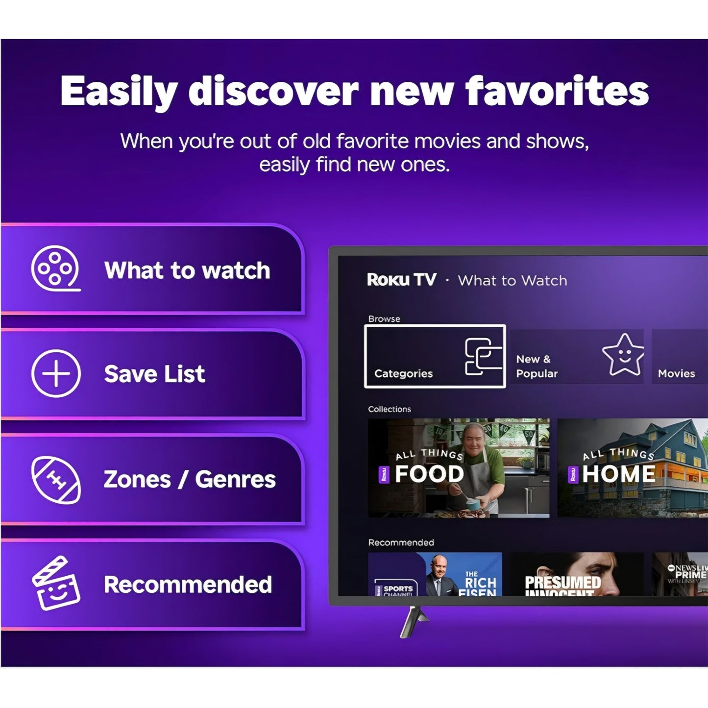 5 stars Roku Smart TV 2025 – 40-Inch Select Series, 1080p Full HD TV – RokuTV with Voice Remote