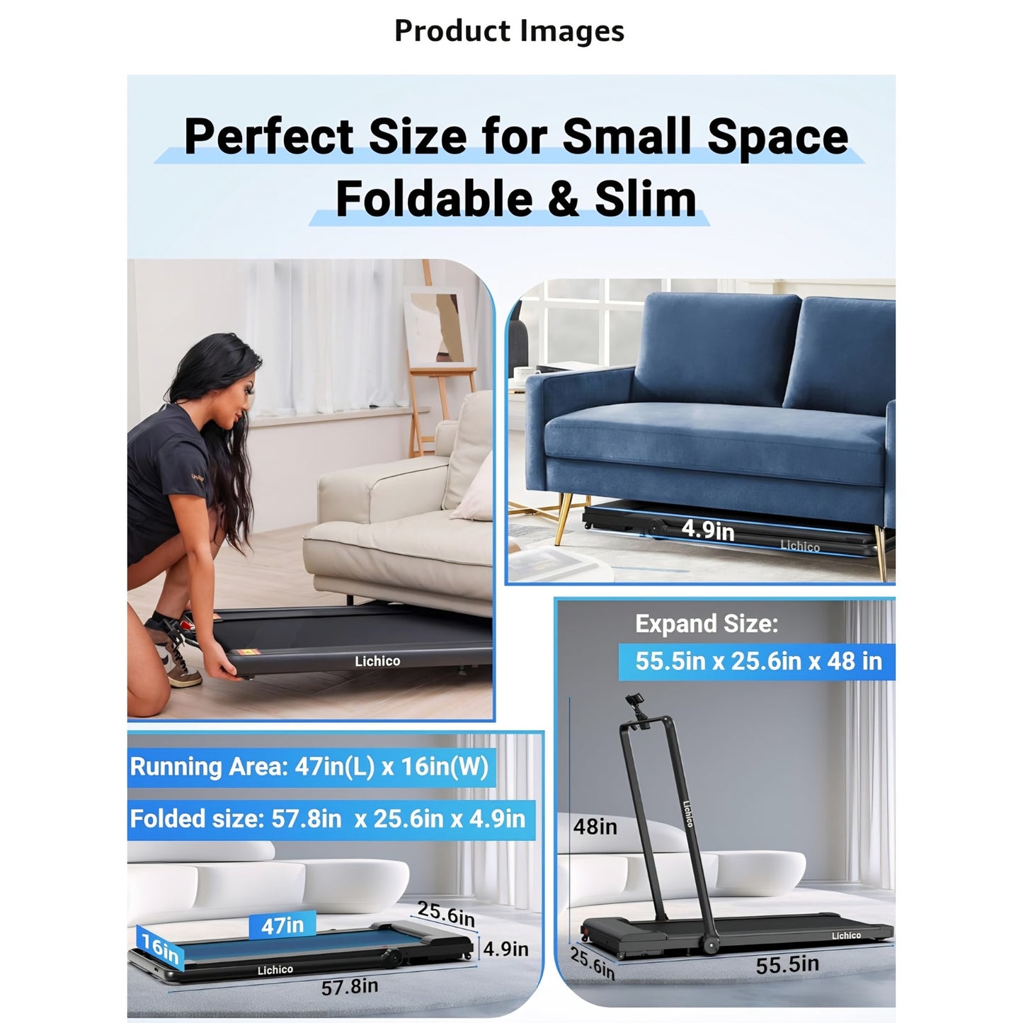 Walking Pad Under Desk, 2 in 1 Portable Folding Treadmill