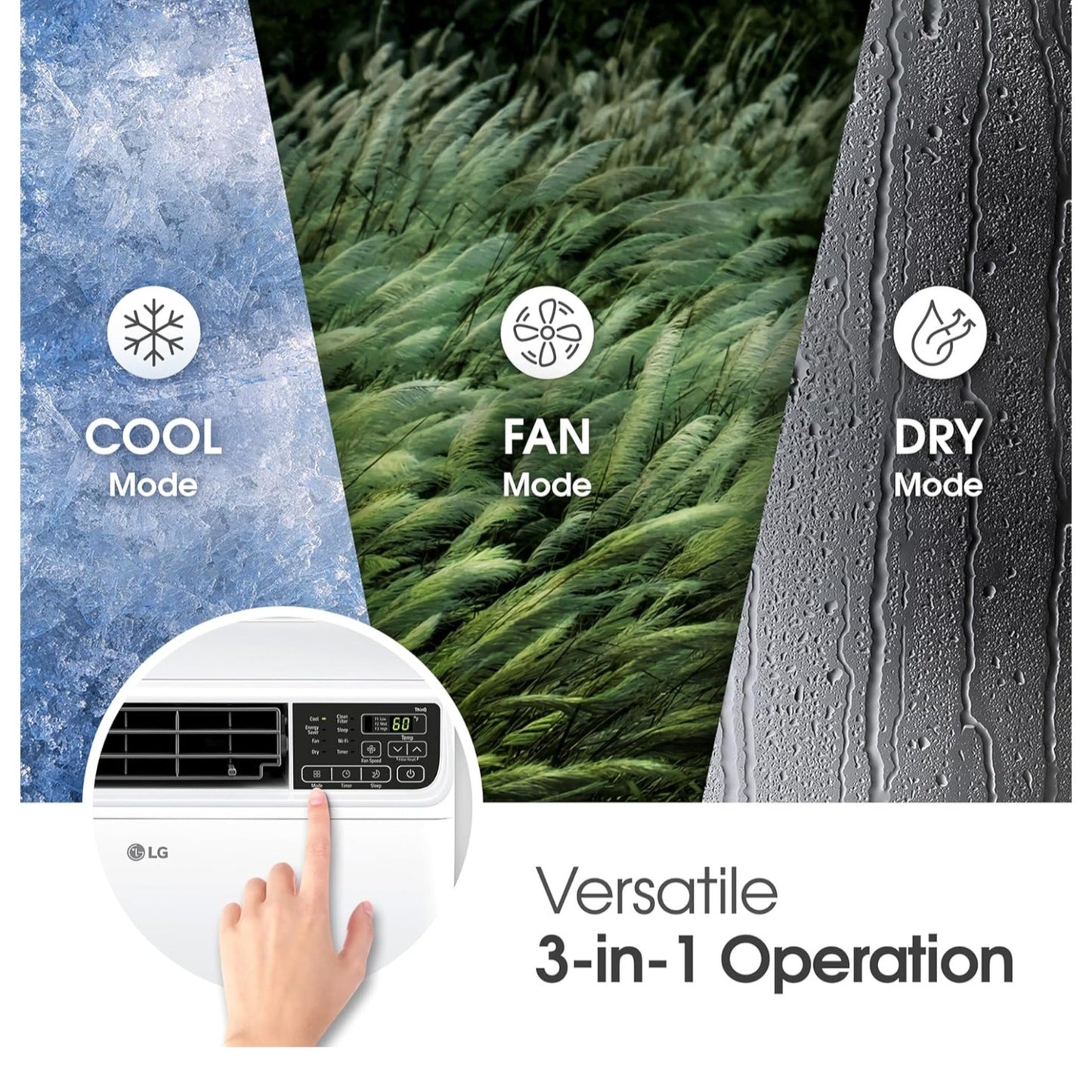 LG 14,000 BTU DUAL Inverter Smart Window Air Conditioner, 115V, Cools 700 Sq. Ft. for Bedroom,