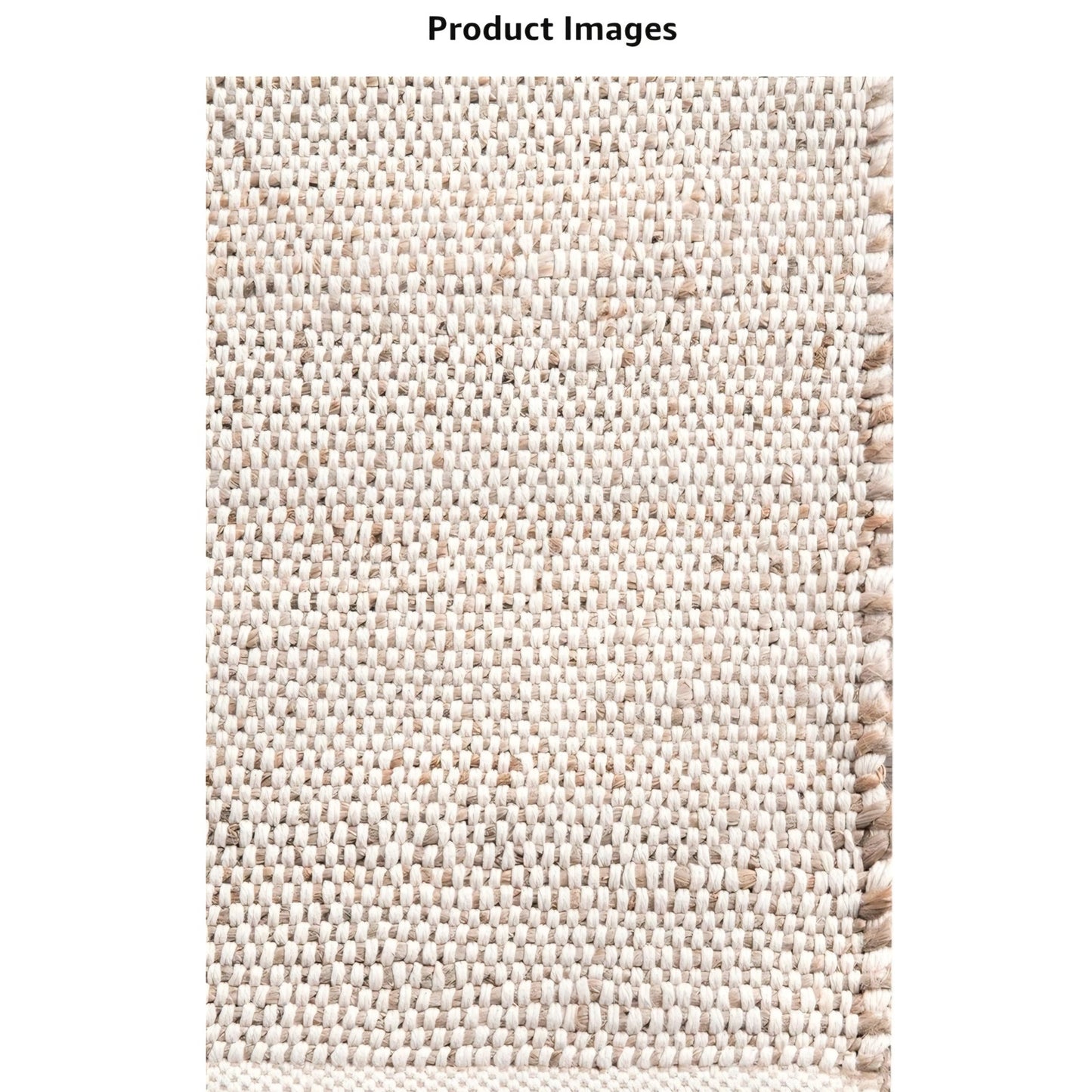S & L Homes Jute Cotton Hand Woven Natural Farmhouse Area Rug for Living Room -(12' x 15' Natural)