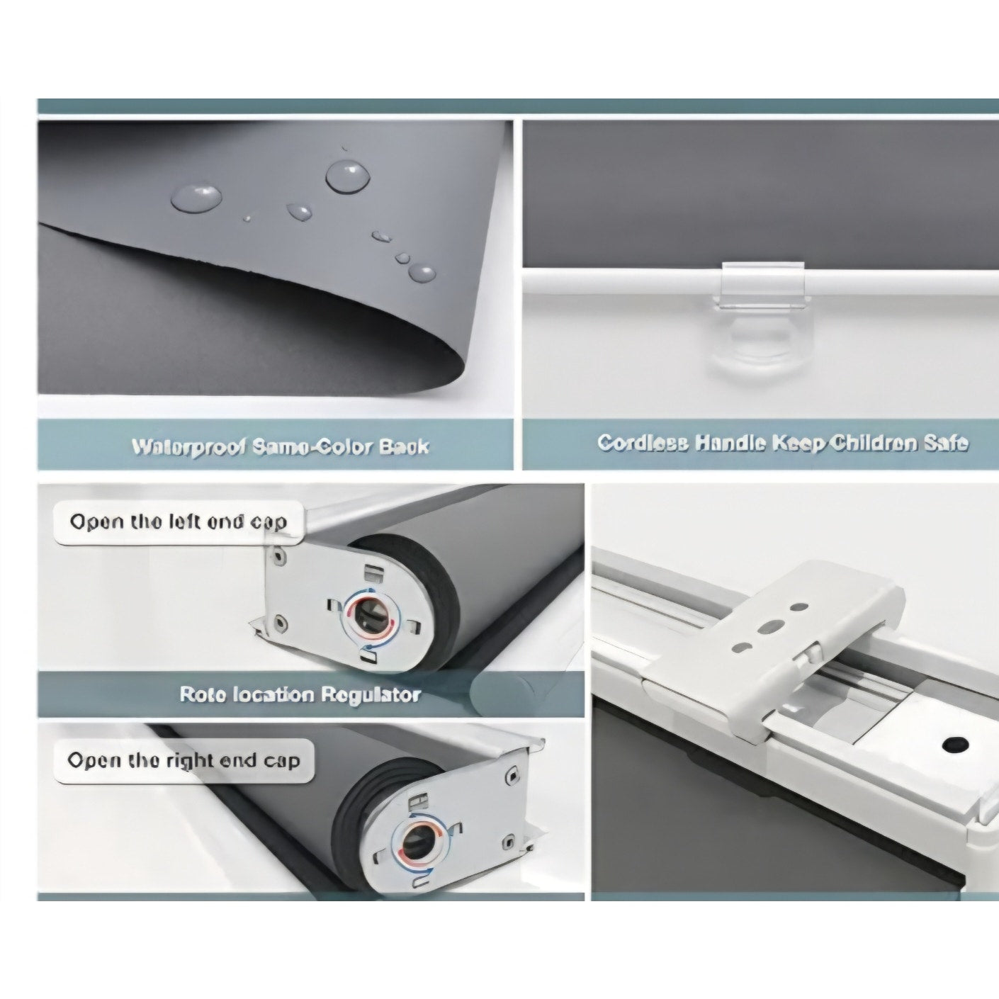 Cordless Roller Shades Blackout Blinds for Windows Room Darkening Rolled Up Shades with Spring System,