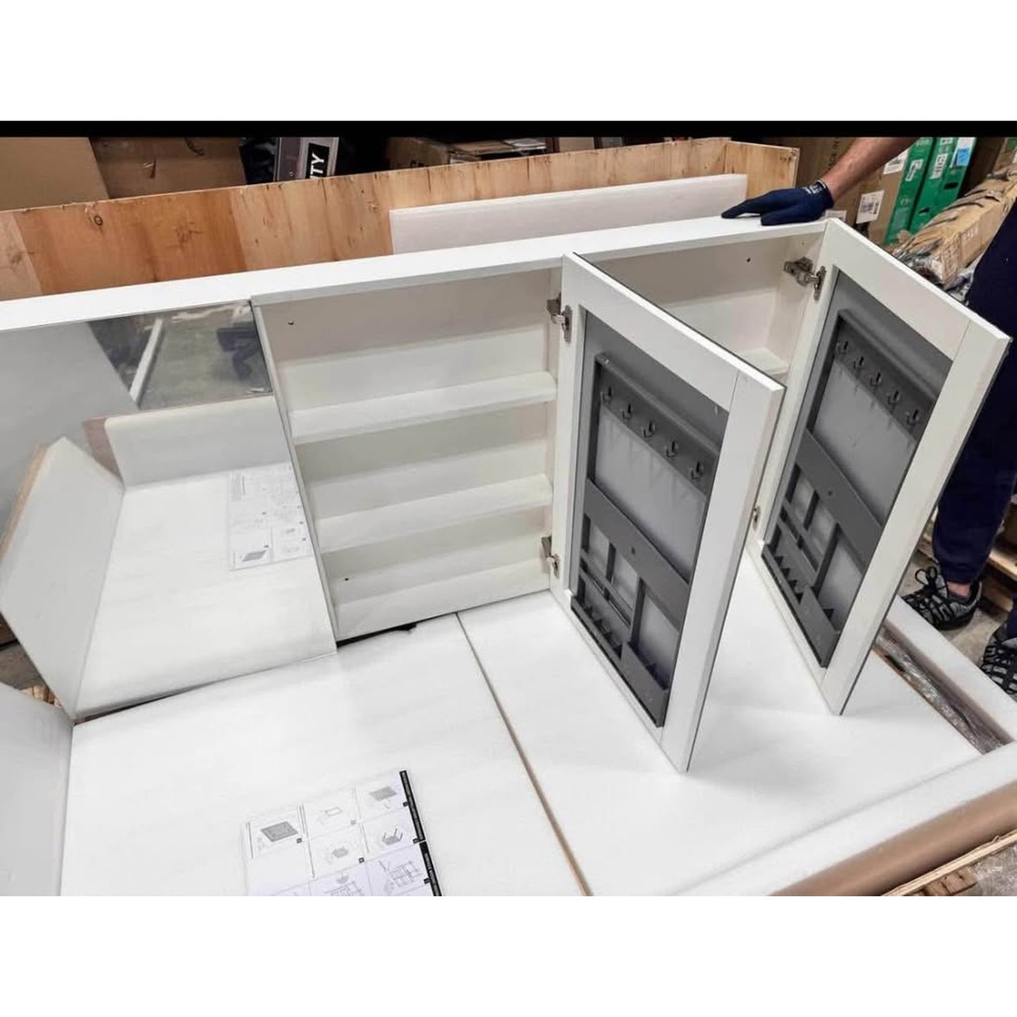 Medicine Cabinet Mirror, 60 * 36 Bathroom Mirror with Storage Recessed or Surface Wall Mounted Medic