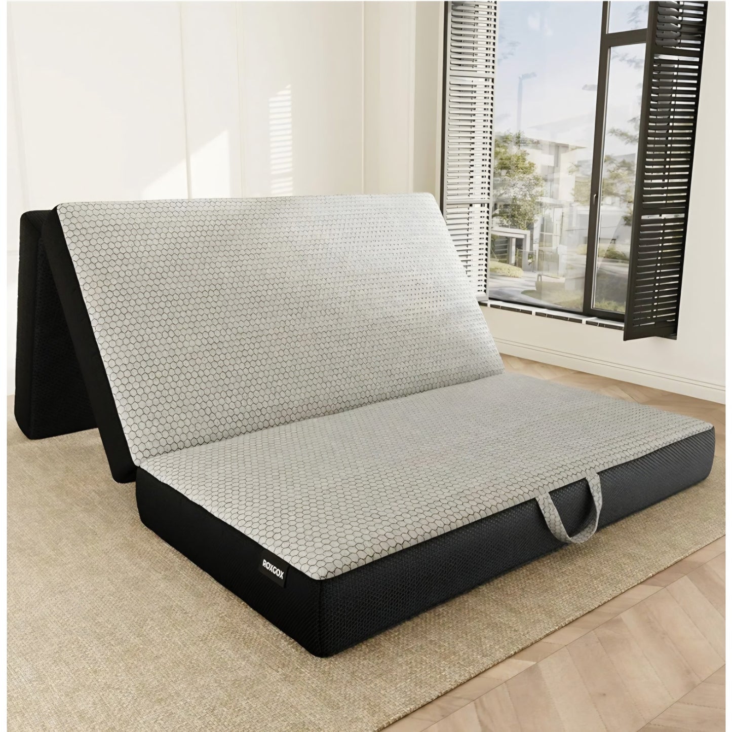 Full mattress, Memory Foam Trifold Mattress - Full Portable Floor Bed 6 Inch, Foldable Mat with Washable Cover,