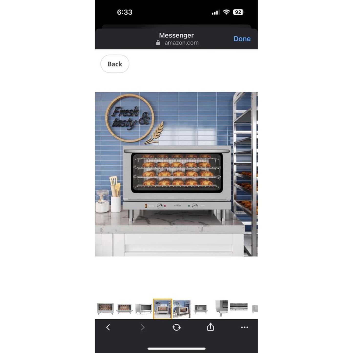 32 in. Commercial Countertop Convection Oven, Holds Full Size Pans, 4 Racks and 3500W of Power, 240V