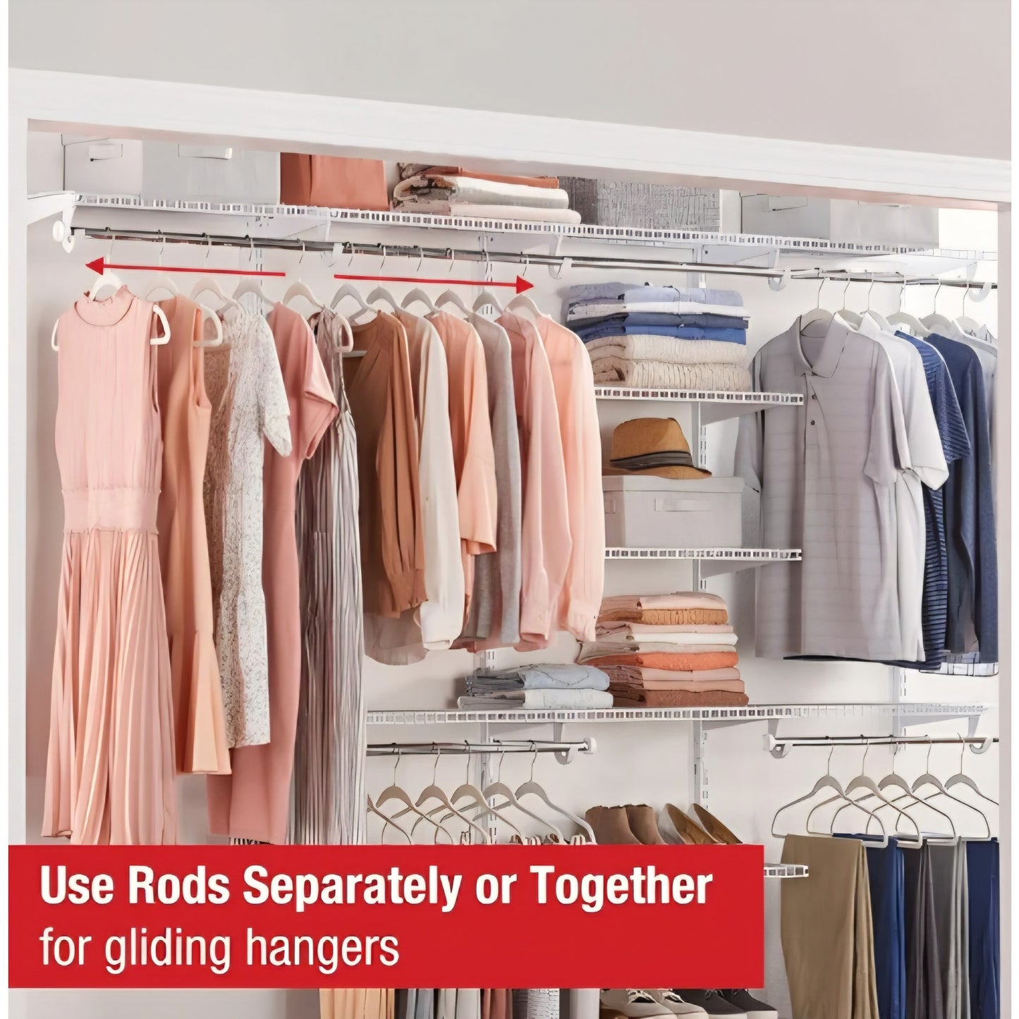 Rubbermaid Configurations Deluxe Custom Closet Kit 4-8Ft. Adjustable Metal Wire