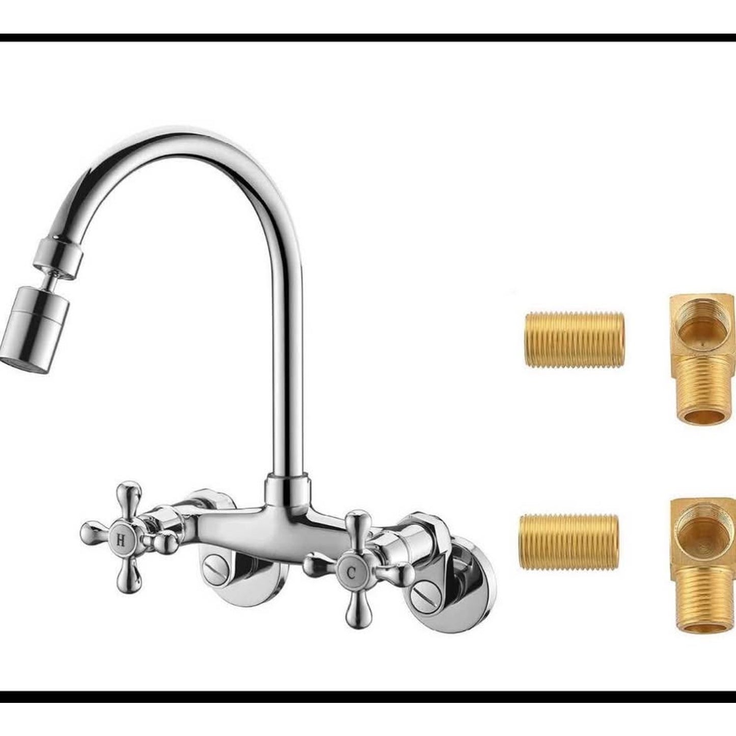 Wall Mount Kitchen Sink Faucet, 6 Inch Center Sink Faucet, in Wall Faucet Kitchen Sink, Kitchen Wall