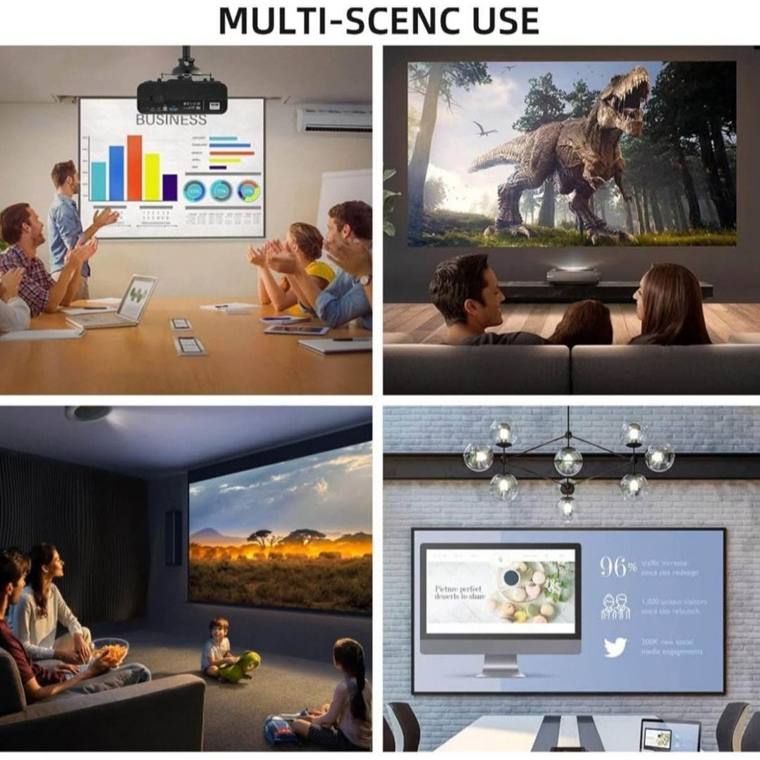 Pull Down Projector Screen Motorized 84 Inch 16:9 HD Electric Small Projector Screen Portable