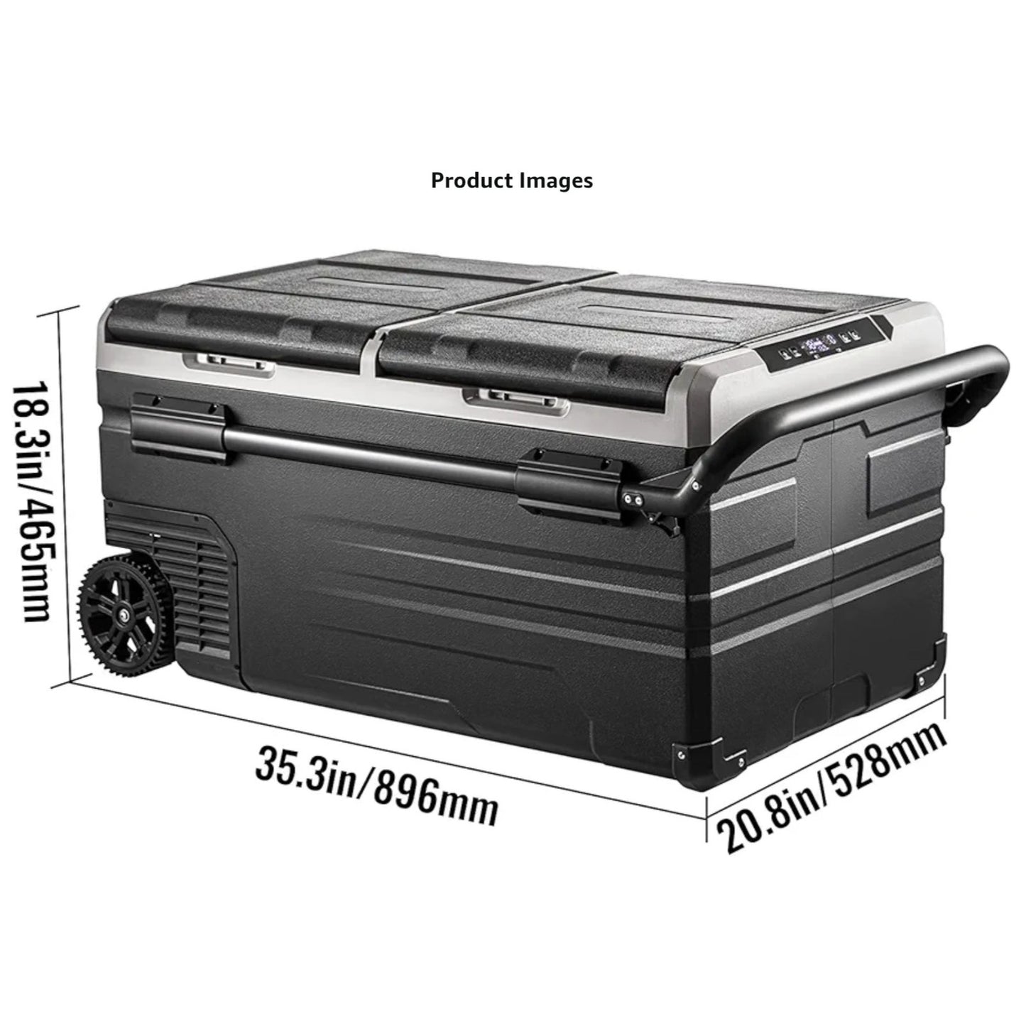 VEVOR Car Refrigerator, 12 Volt Car Refrigerator Fridge, 121.4QT Dual Zone Portable Refrigerator