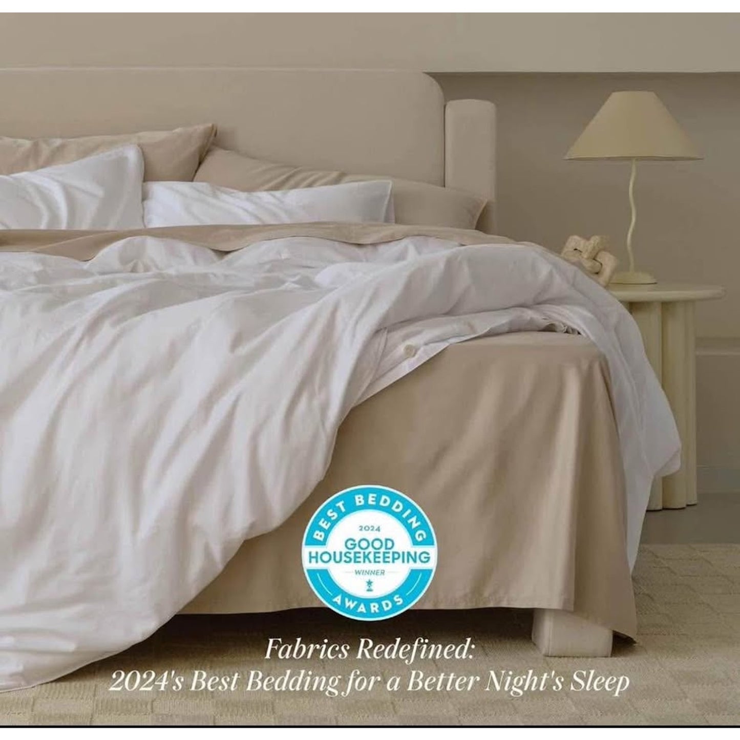 Double Stitch Cotton Tencel Duvet Cover - Queen Size Comforter Cover, Luxury & Soft Eucalyptus Lyoce