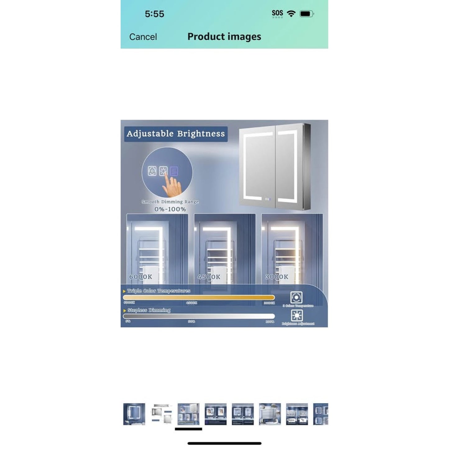 ExBrite LED Lighted Bathroom Medicine Cabinet with Mirror, 30 x 30 Inch, Recessed or Surface led