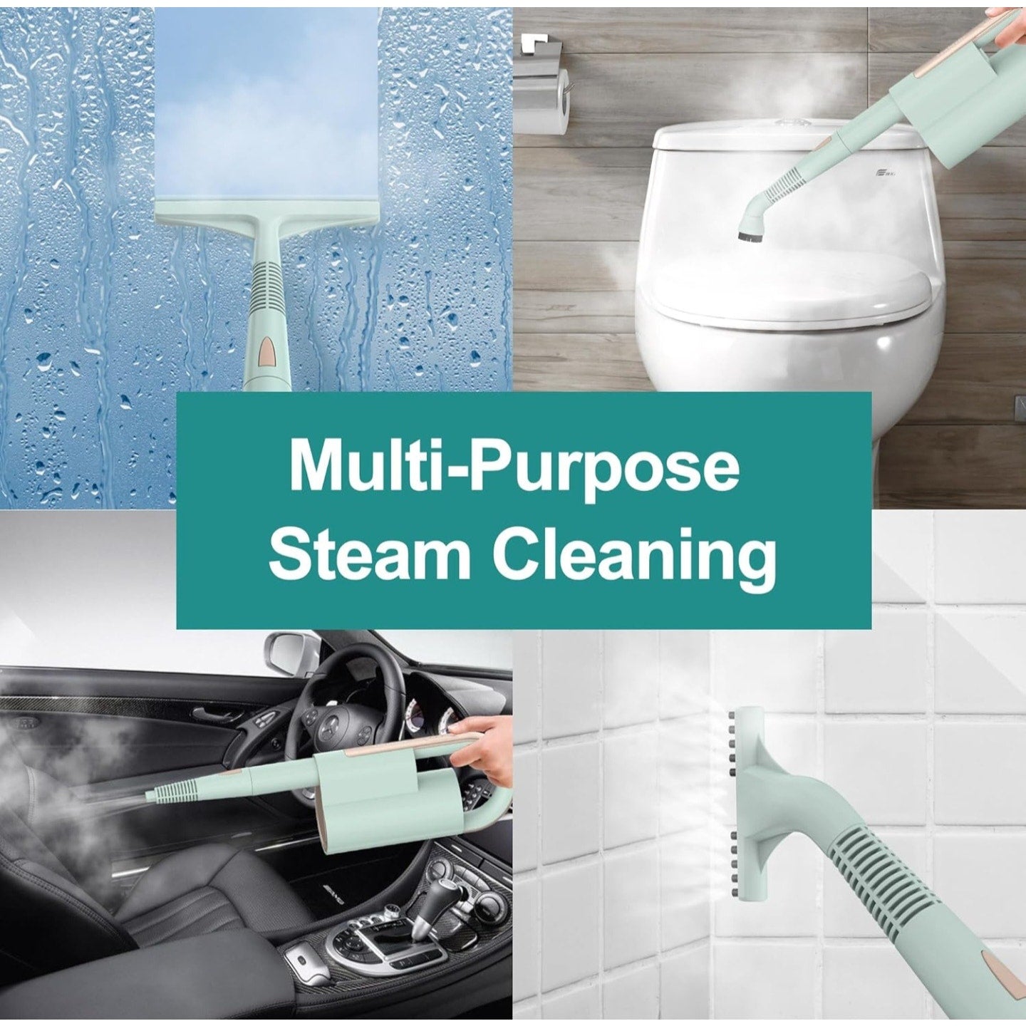 Newbealer Steam Mop & Detachable Handheld Cleaner, 250ml 1200W Powerful Floor Steamer, 3 Adjustable