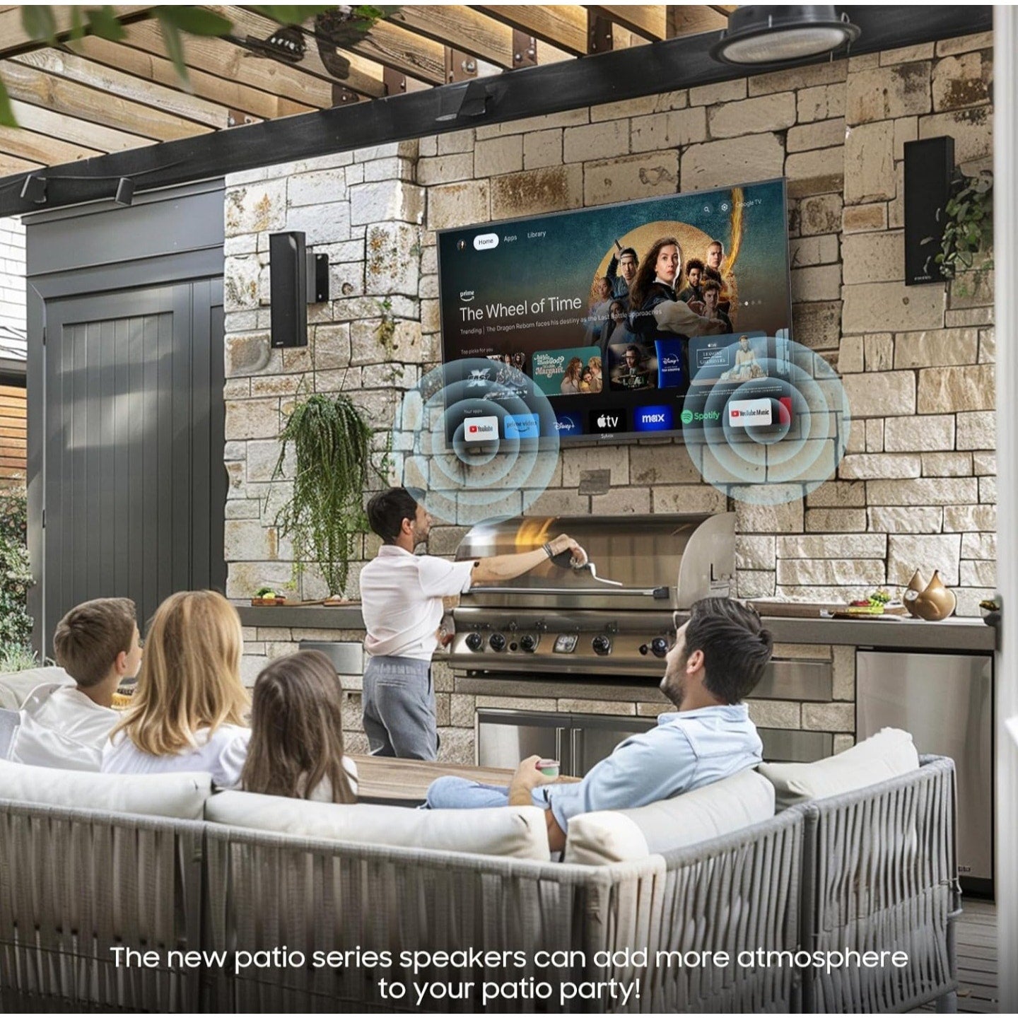 SYLVOX 43 Inch Outdoor Smart Television Weatherproof Google TV, 4K 700NIT High Brightness Temperatu