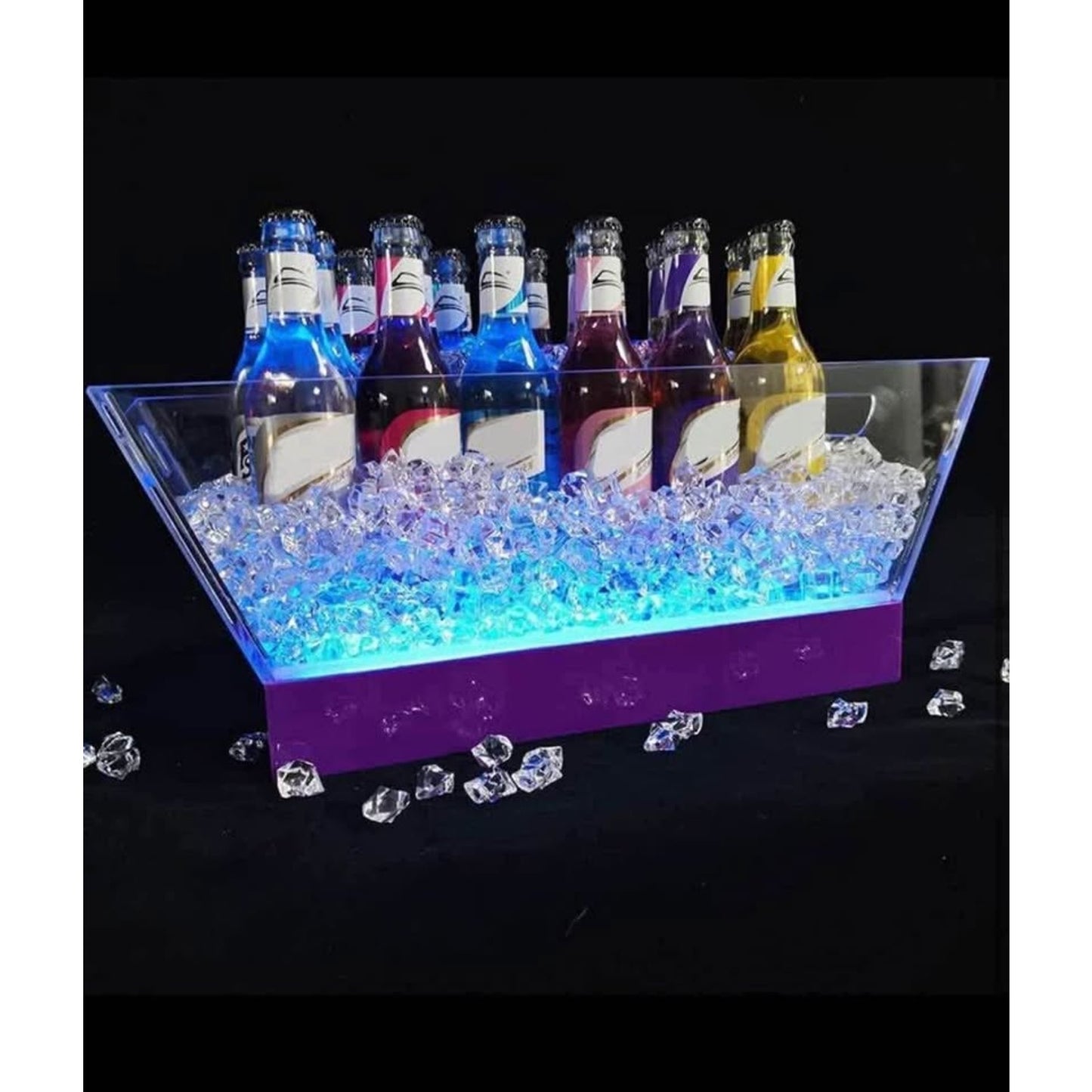 5L Ice Beer Buckets with Led Lights, Acrylic Ice Bucket for Wine Bottles, Colorful LED Chiller Bucke