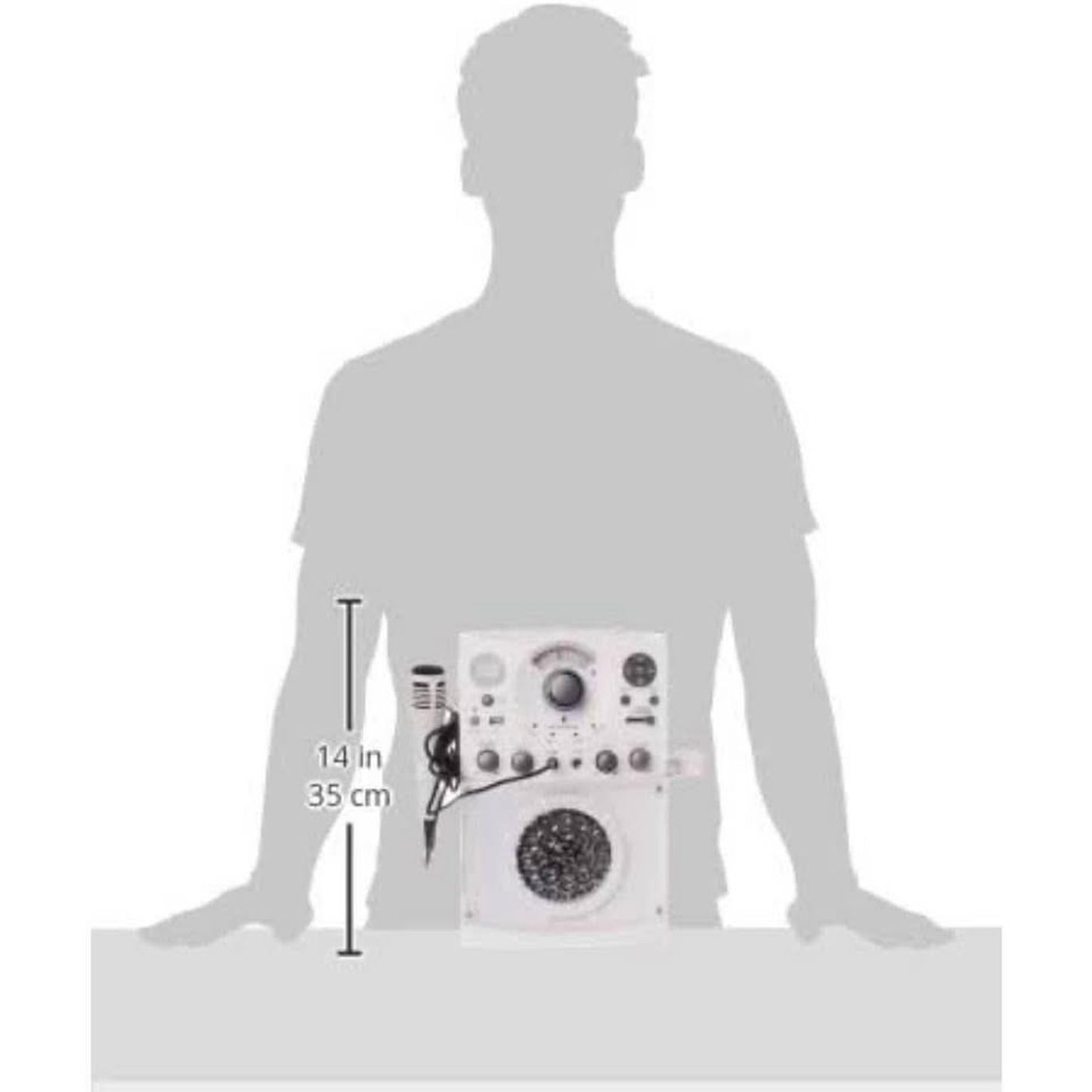 Singing Machine Portable Karaoke Machine for Adults & Kids with Wired Microphone, White - Built-In S