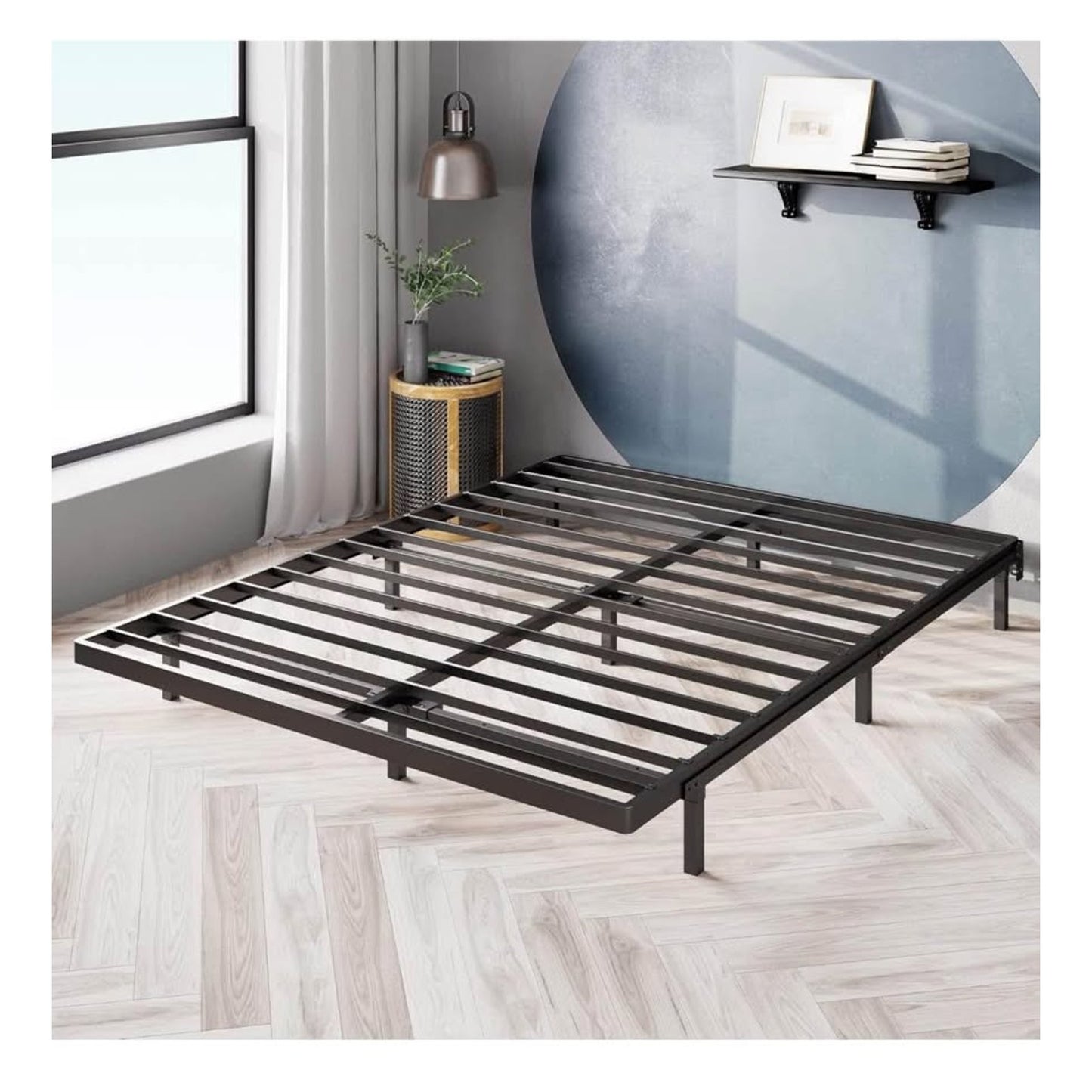 ZINUS Quick Lock Bunkie Board, Box Spring & Bed Slat Replacement, Metal Frame with Steel Slats, Easy