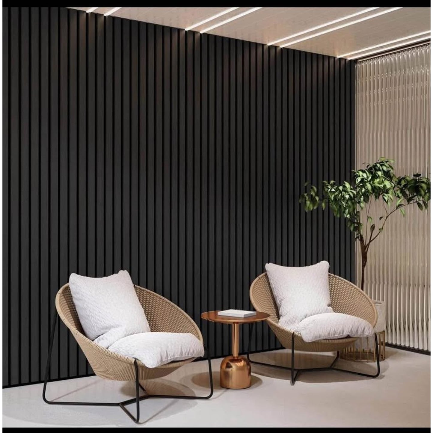 ROOMTEC Acoustic Wood Wall Panels, 94.49” x 12.6” Soundproof Wall Panels, Wood Slat Wall Panels for