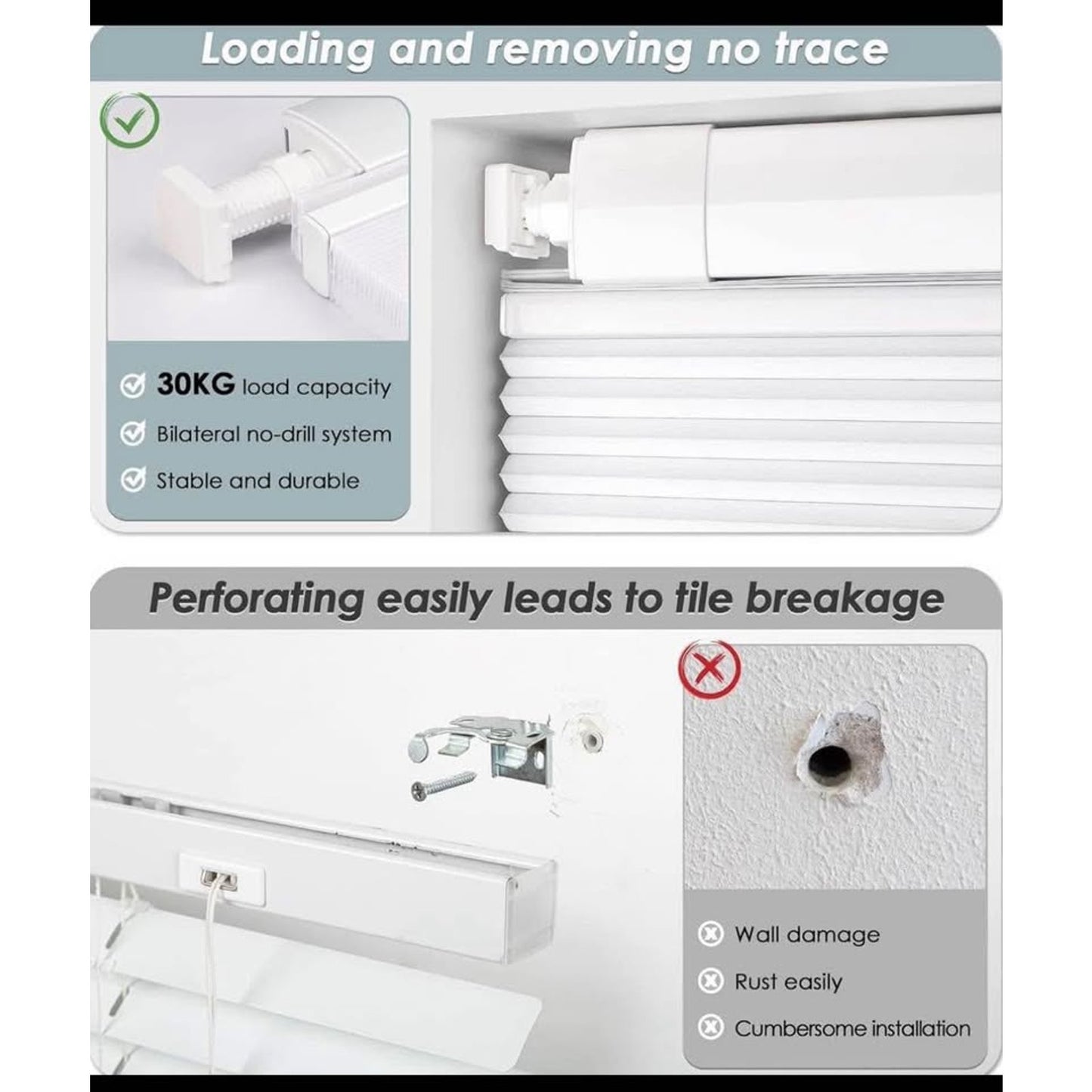 LazBlinds No Tools No Drill Cordless Cellular Shades, Top Down Bottom Up (TDBU) Honeycomb Shades for