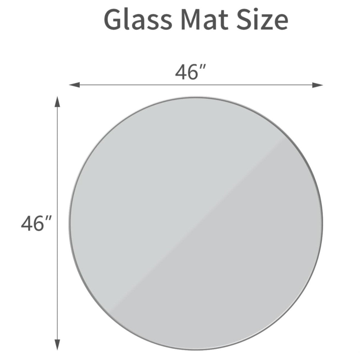 Tempered Glass 46" x 46" Round Glass Chair Mat, Heavy Duty Hard Tempered Glass Mat withPolishedEdge