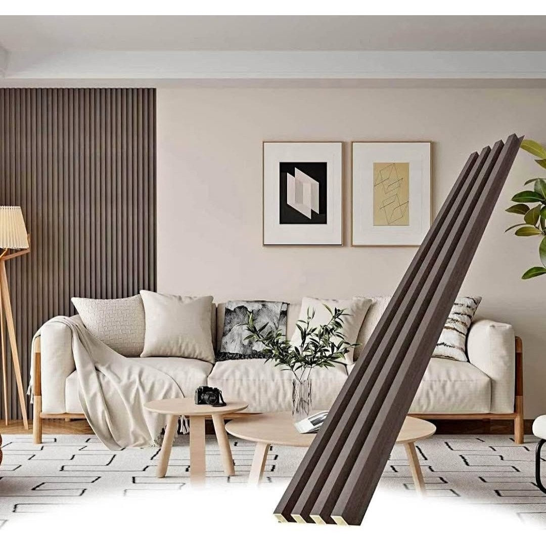 90 obo WPC Slat Wall Panels, 8 Pack Accent Decorative Acoustic Wood Slats for Wall and Ceiling
