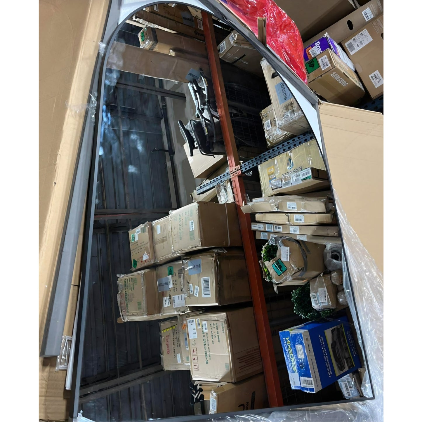 Arched Wall Mirror, 40"x48" Black Arched Mirror with Tempered Glass, Metal Frame, Large Size for Entryway Table