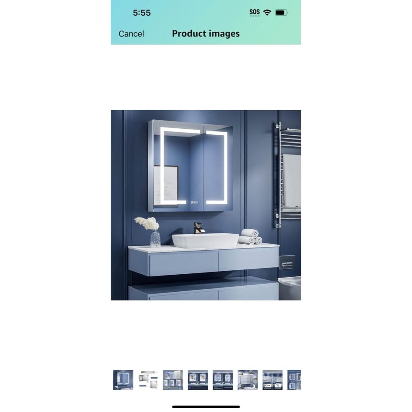 ExBrite LED Lighted Bathroom Medicine Cabinet with Mirror, 30 x 30 Inch, Recessed or Surface led