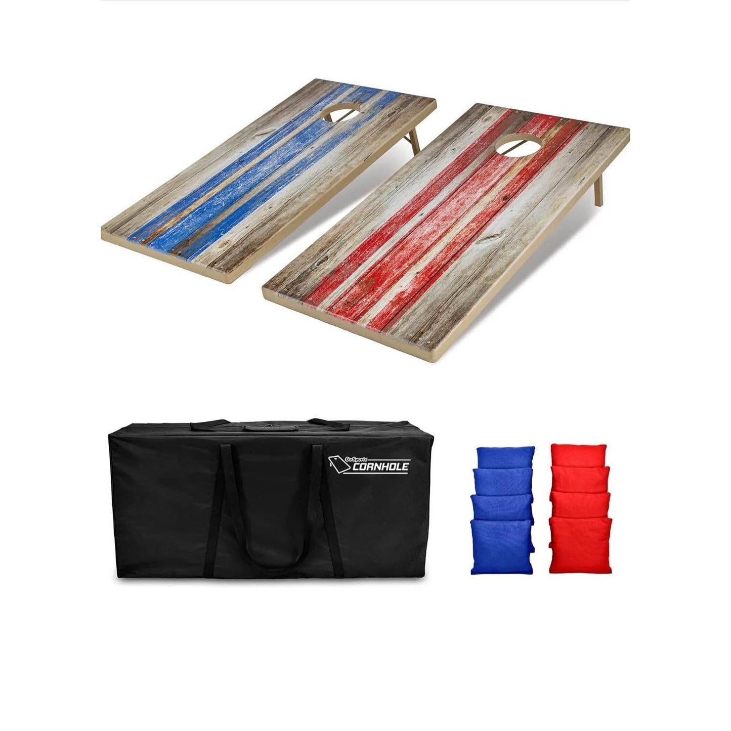 GoSports 4 x 2 ft All Weather Cornhole Boards - Rustic, Reed Camo, Woodland Camo, or Wood