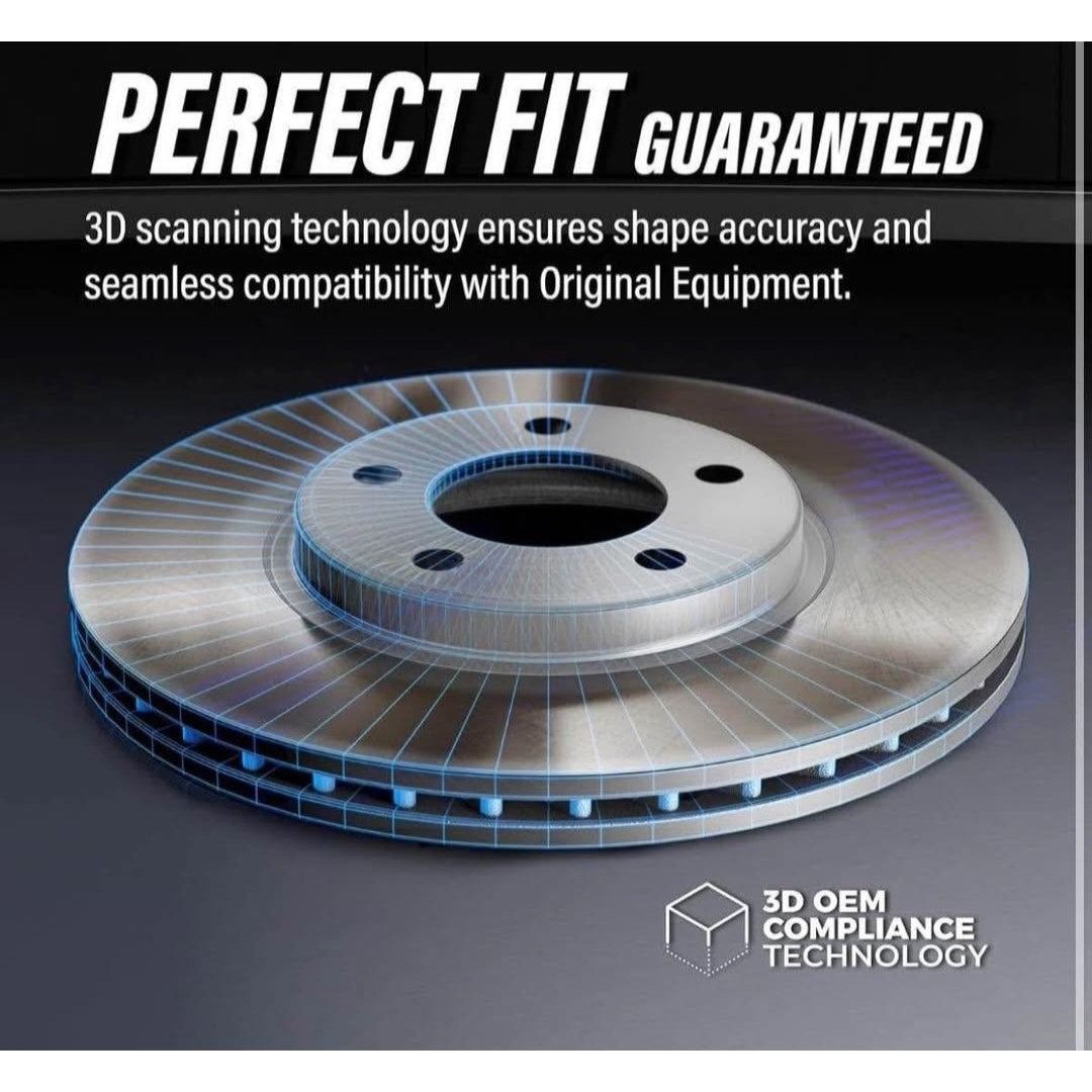 Genius Front Coated Disc Brake Rotors Pair Replacement For Mercedes-Benz GLC300 C43 AMG GLC43 E450