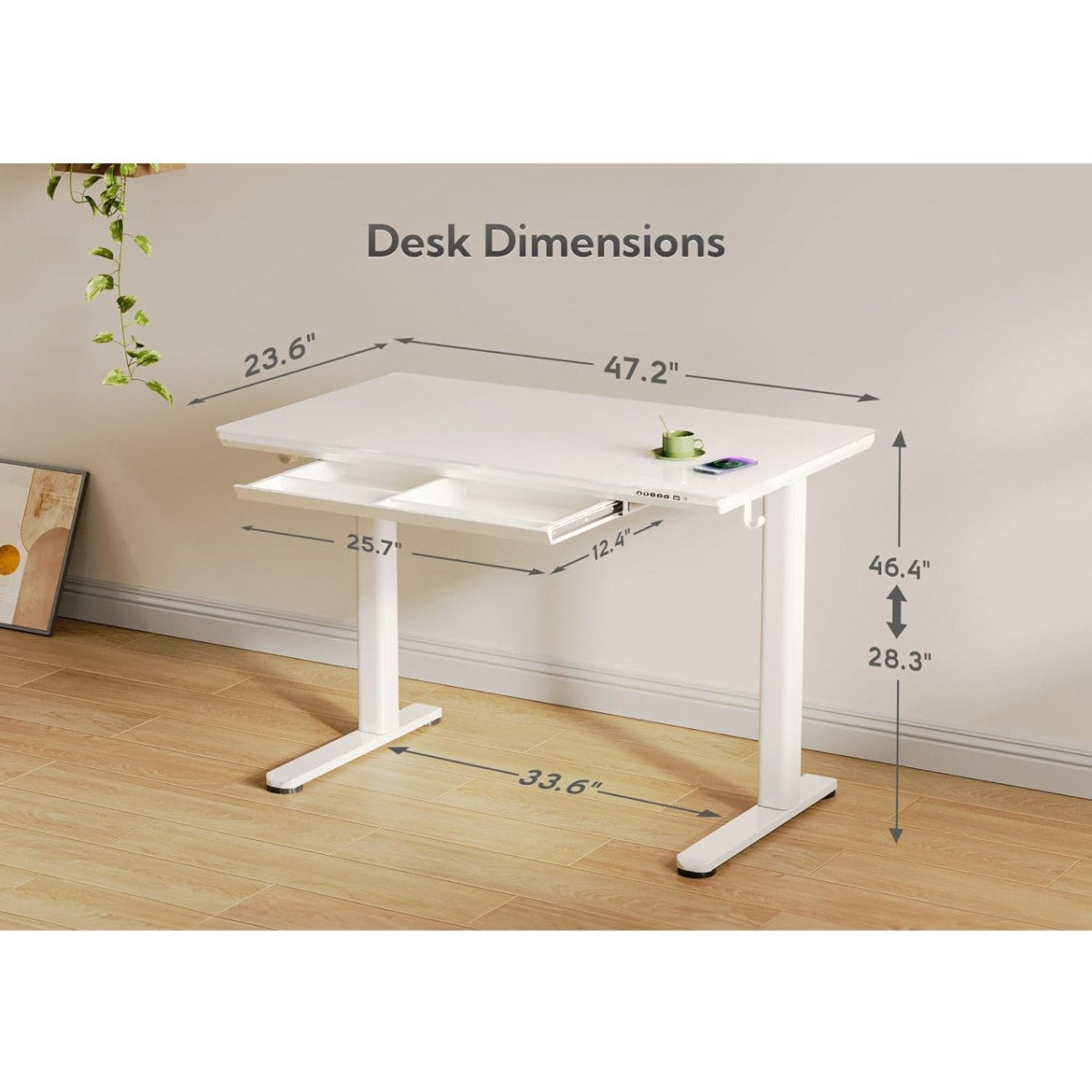 Electric charging glass desk