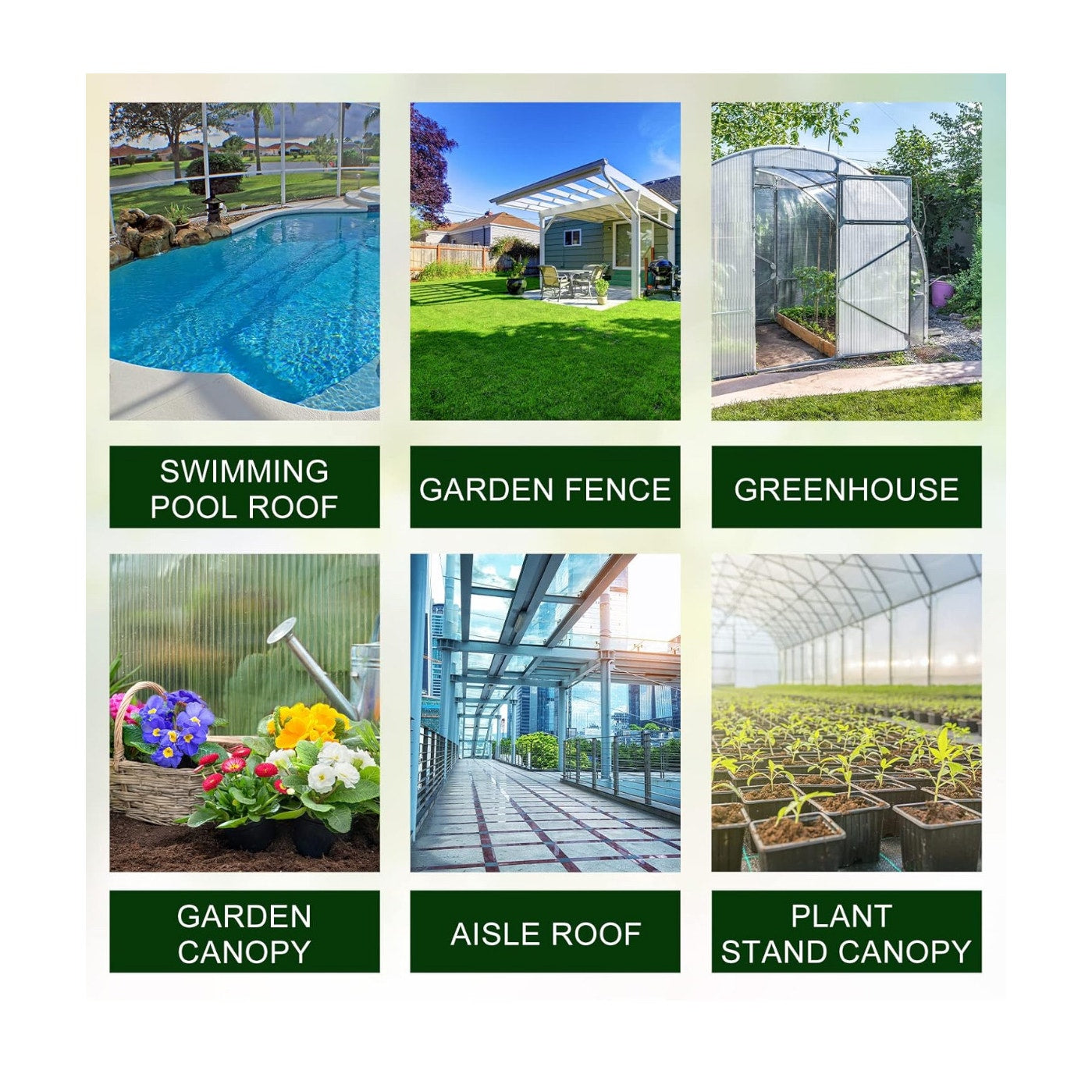 Tatuo 12 Pack 8' X 2' X 0.16'' Polycarbonate Greenhouse Panels Polycarbonate Sheets