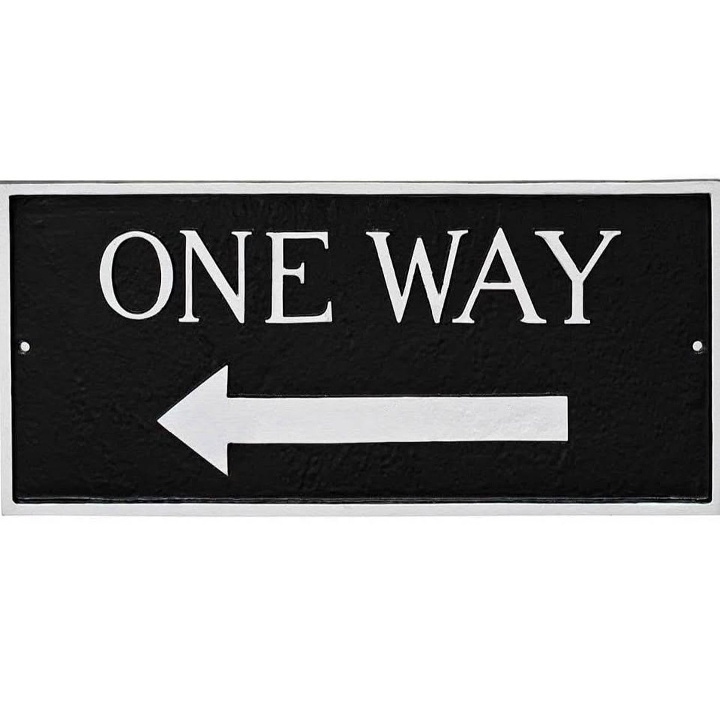 Montague Metal Products SP-80S-W-BS 7.25" x 15.75" Standard Rectangle Left One Way Sign-Black/Silver