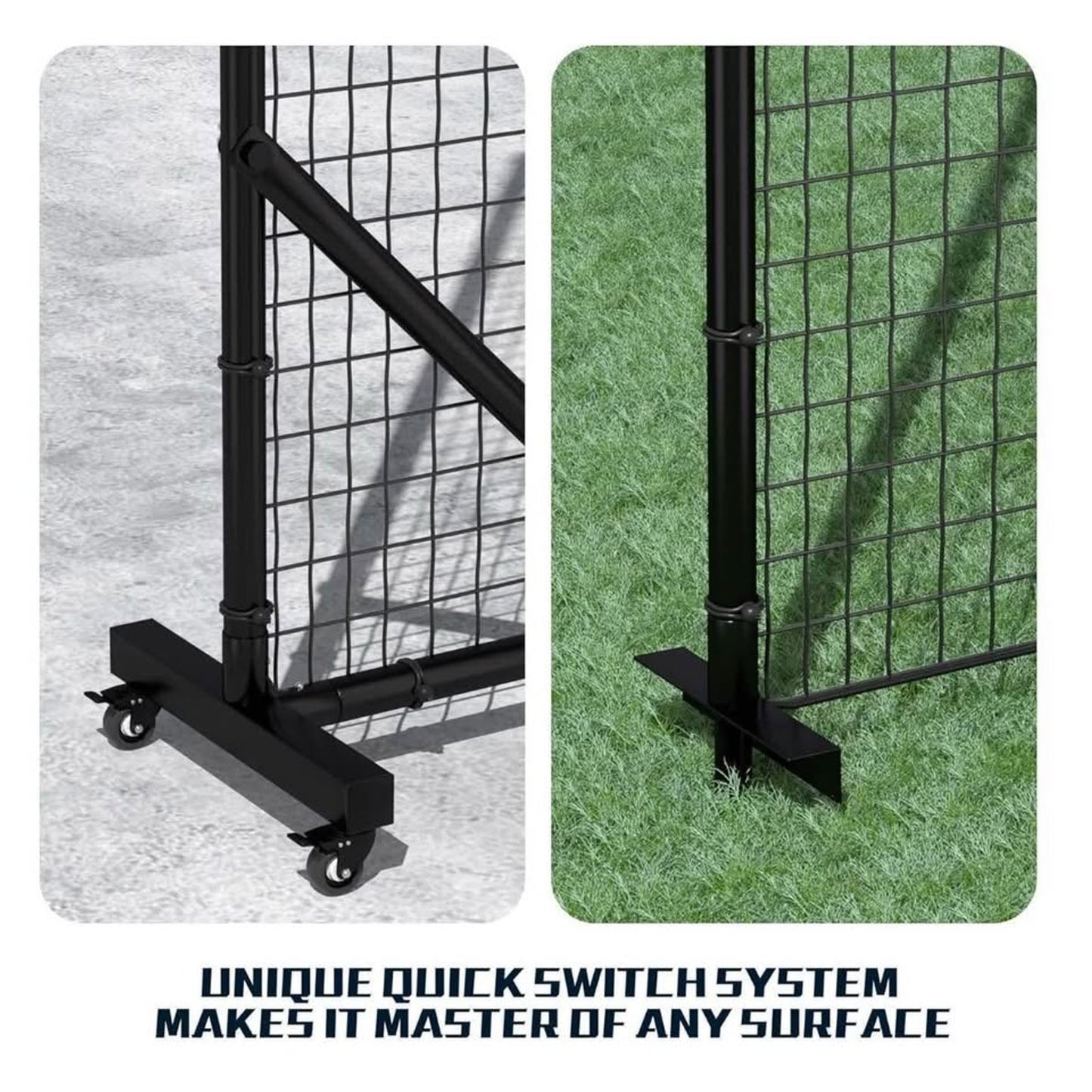 MR Ball Stop Net System, Movable Heavy Duty Backstop Net, 2 in 1 Multi-Sport Stop Netting, Ball Barr