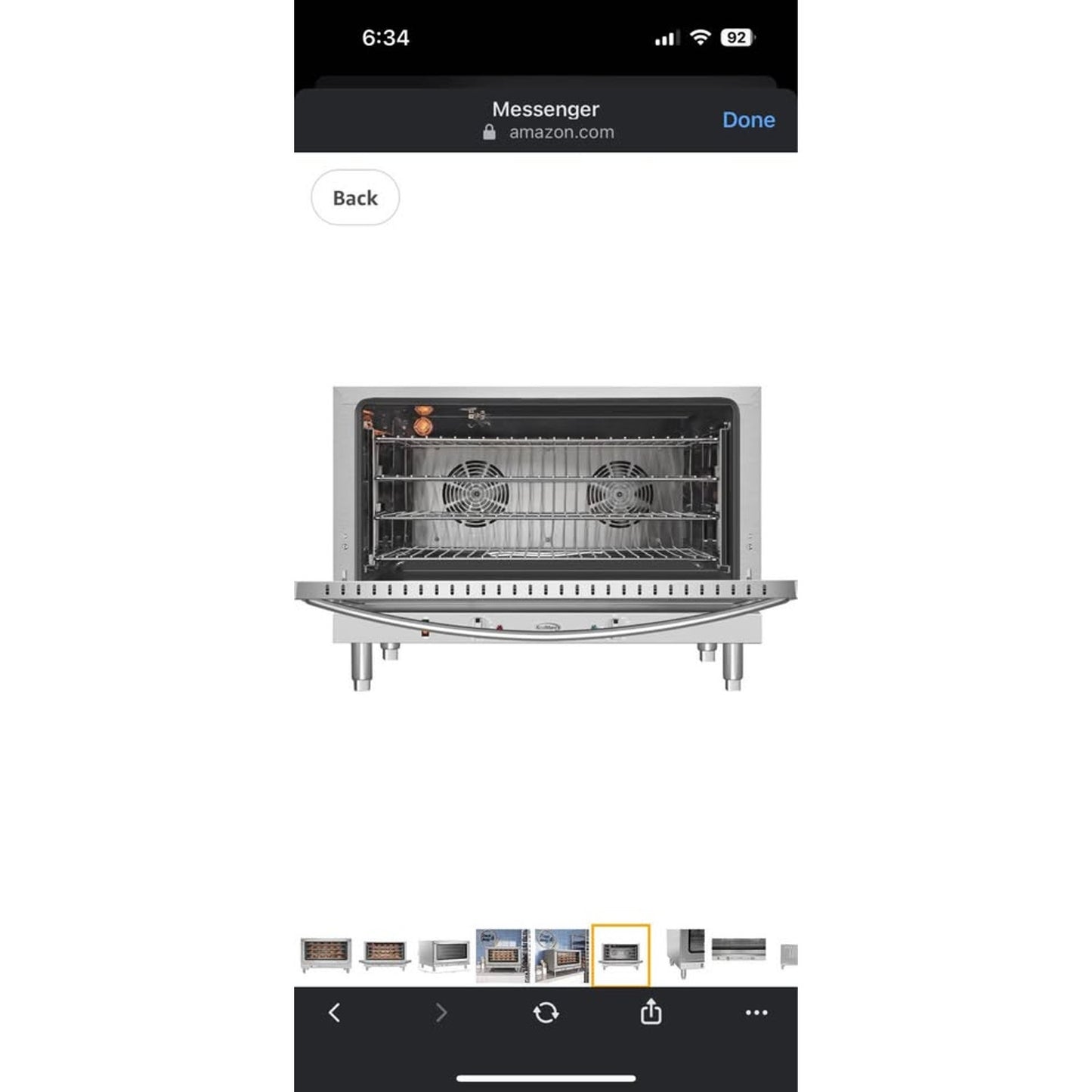 32 in. Commercial Countertop Convection Oven, Holds Full Size Pans, 4 Racks and 3500W of Power, 240V