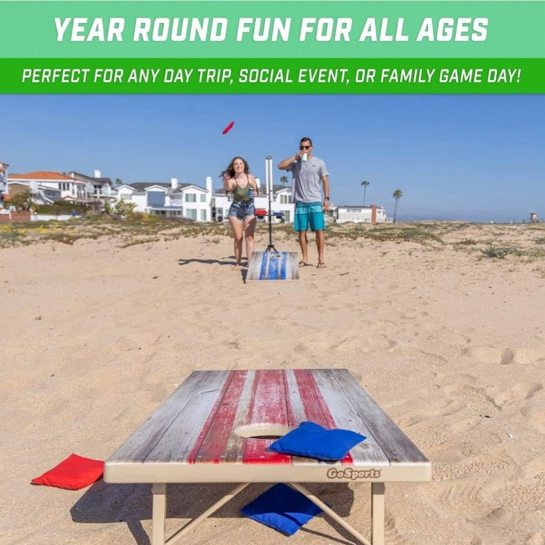 GoSports 4 x 2 ft All Weather Cornhole Boards - Rustic, Reed Camo, Woodland Camo, or Wood