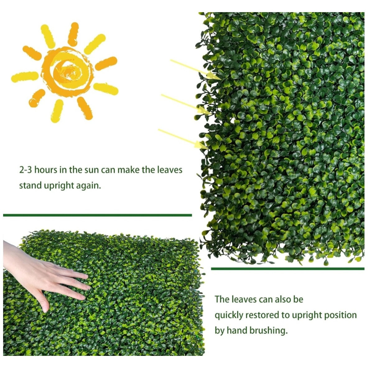 Artificial Ivy Privacy Fence Wall Screen: 6FT X10.67FT (64 sqft) UV-Anti Faux Boxwood Roll Panels