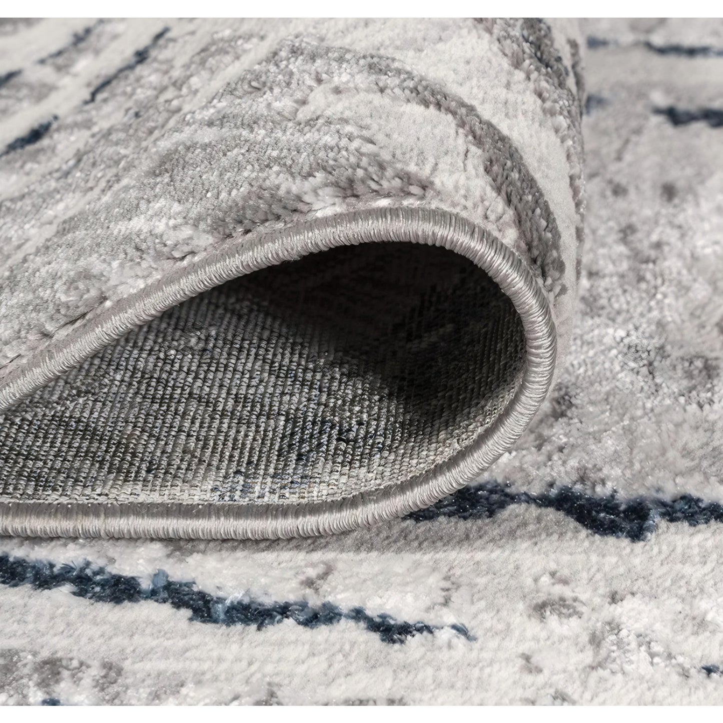 JONATHAN Y Slant Abstract Gray/Blue Indoor Area Rug 8X10 ft, Modern for Living Room, Bedroom,