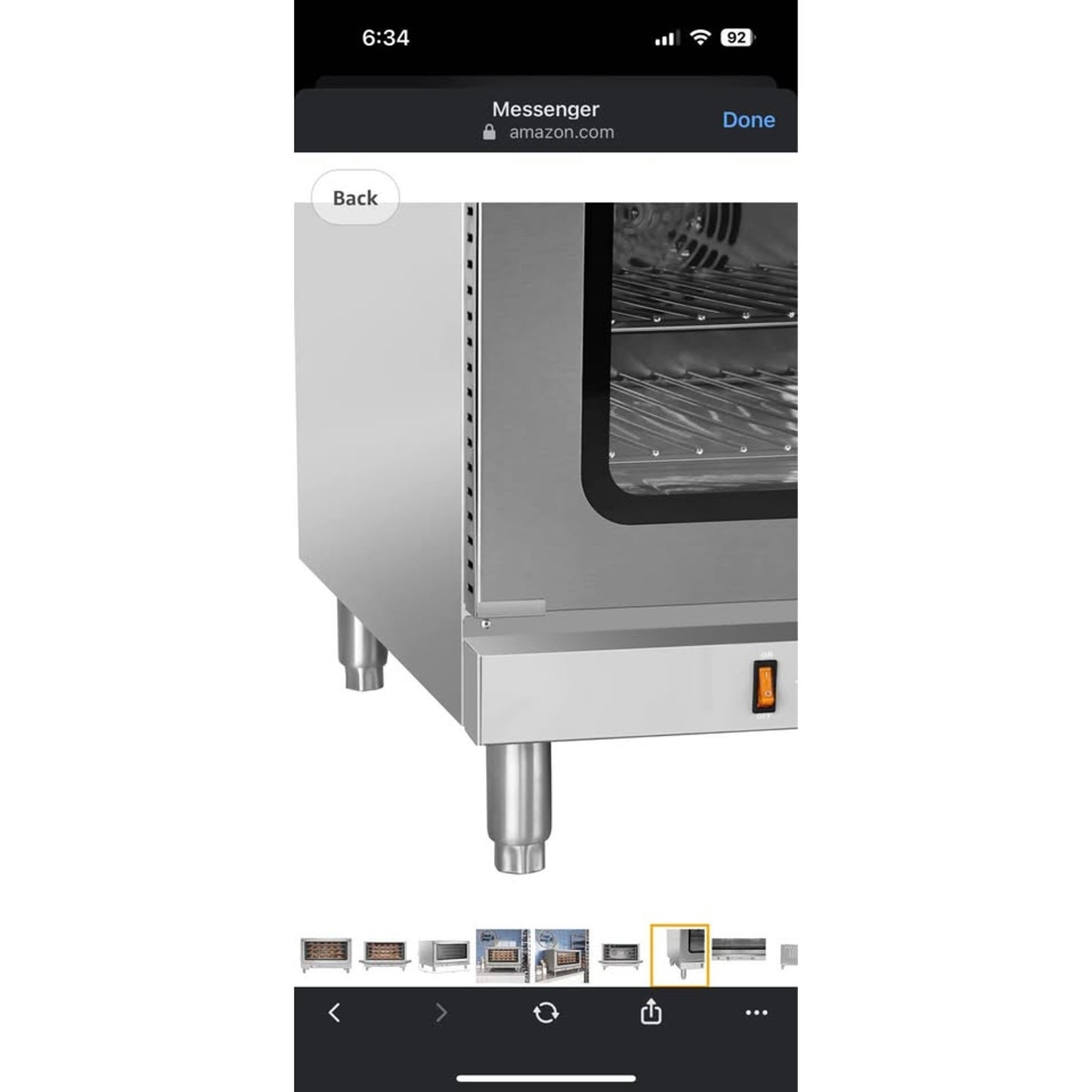 32 in. Commercial Countertop Convection Oven, Holds Full Size Pans, 4 Racks and 3500W of Power, 240V