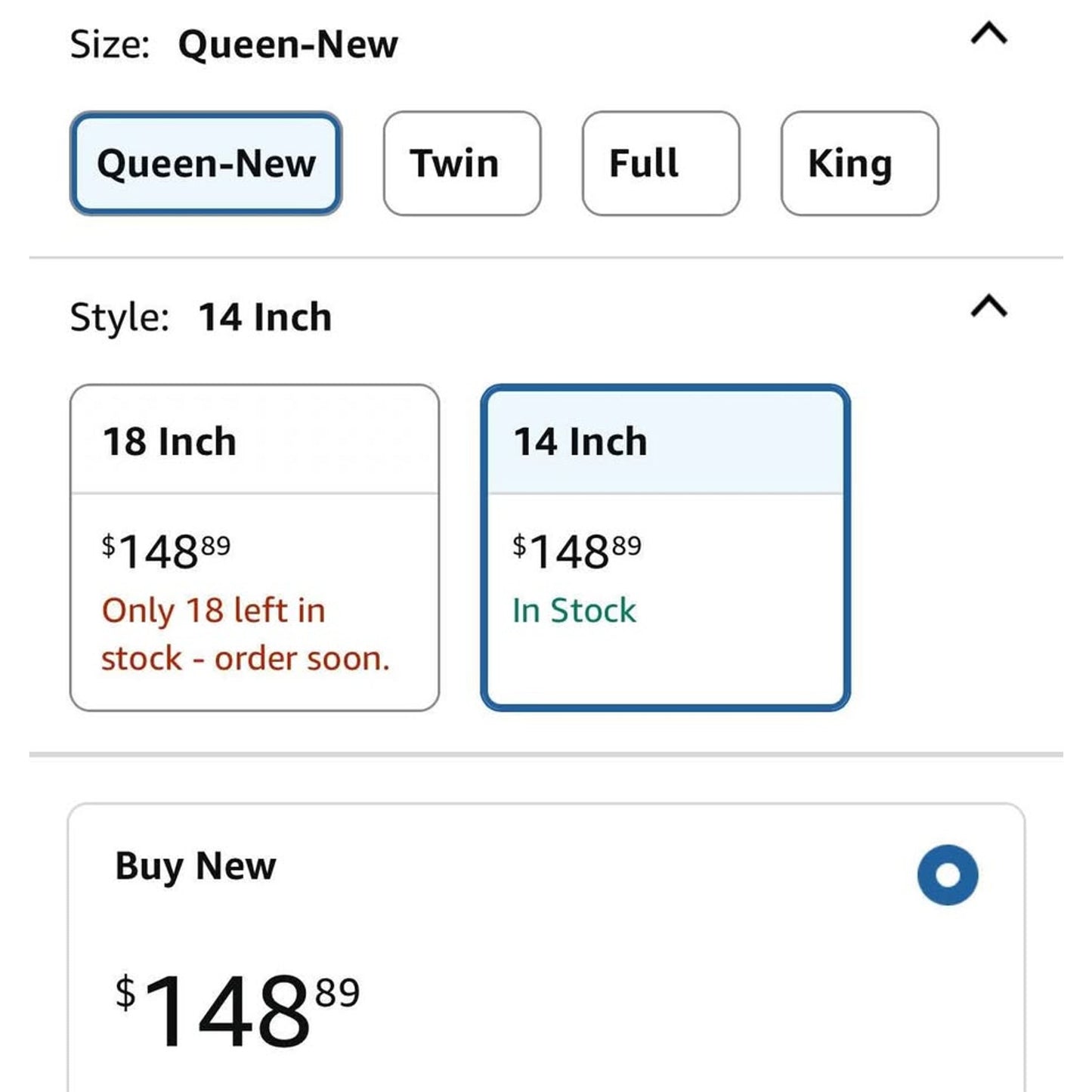 ROIL 14 inch Queen Size Bed Frame with Wood Slats - 3500lbs Heavy Duty No Box Spring Needed Platform