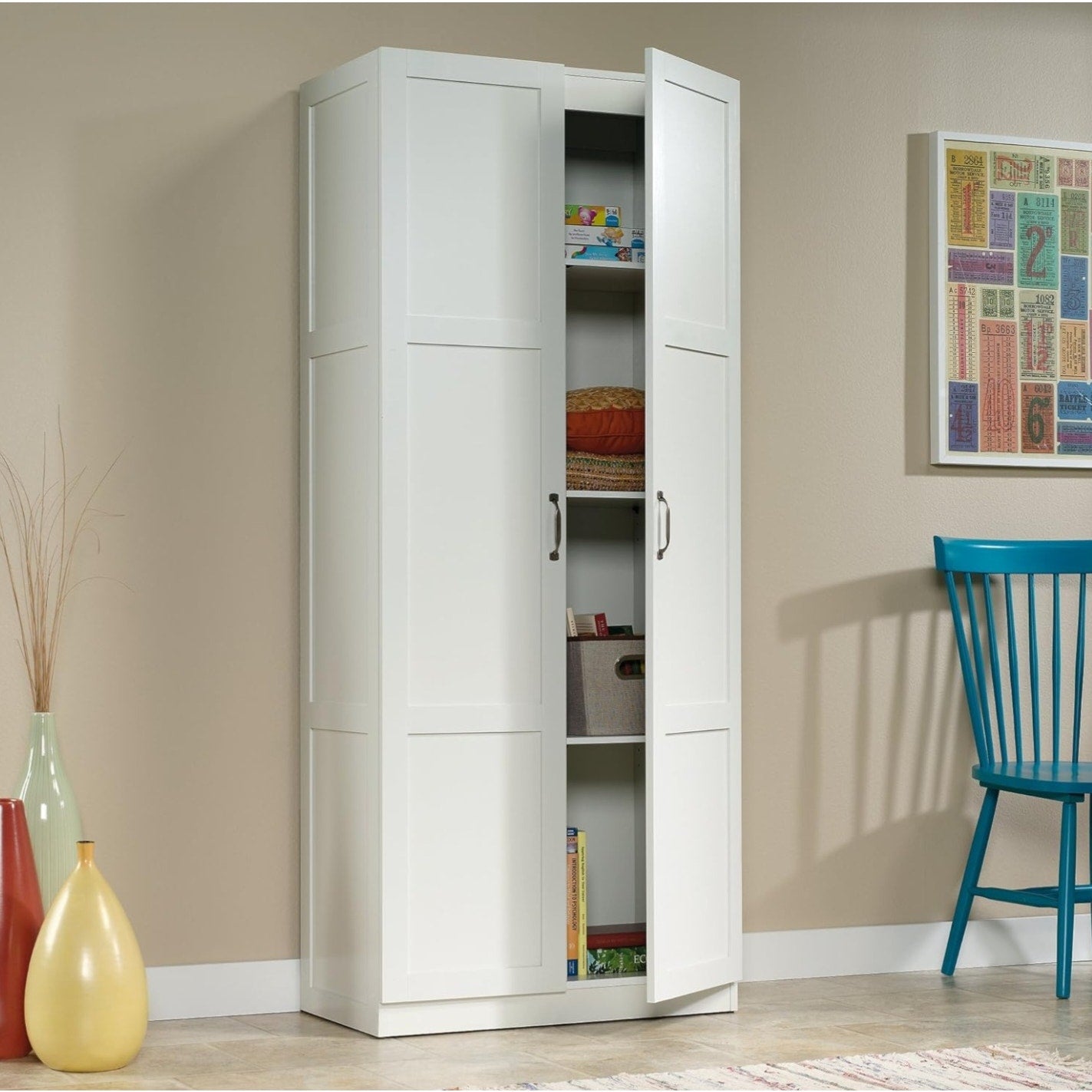 Sauder Select Storage Cabinet/ Pantry cabinets, White finish