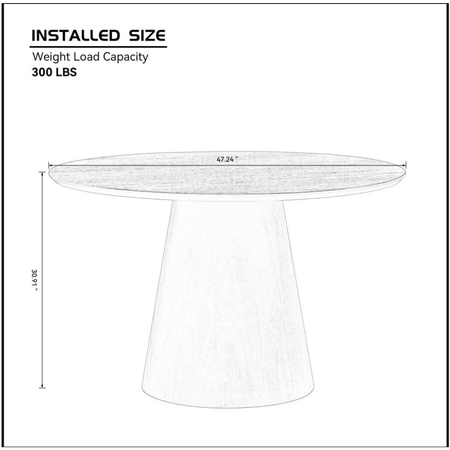 Round Modern Style MDF Wood Dining Table for Kitchen, Living Room, Cafe, Stylish Leisure Desk