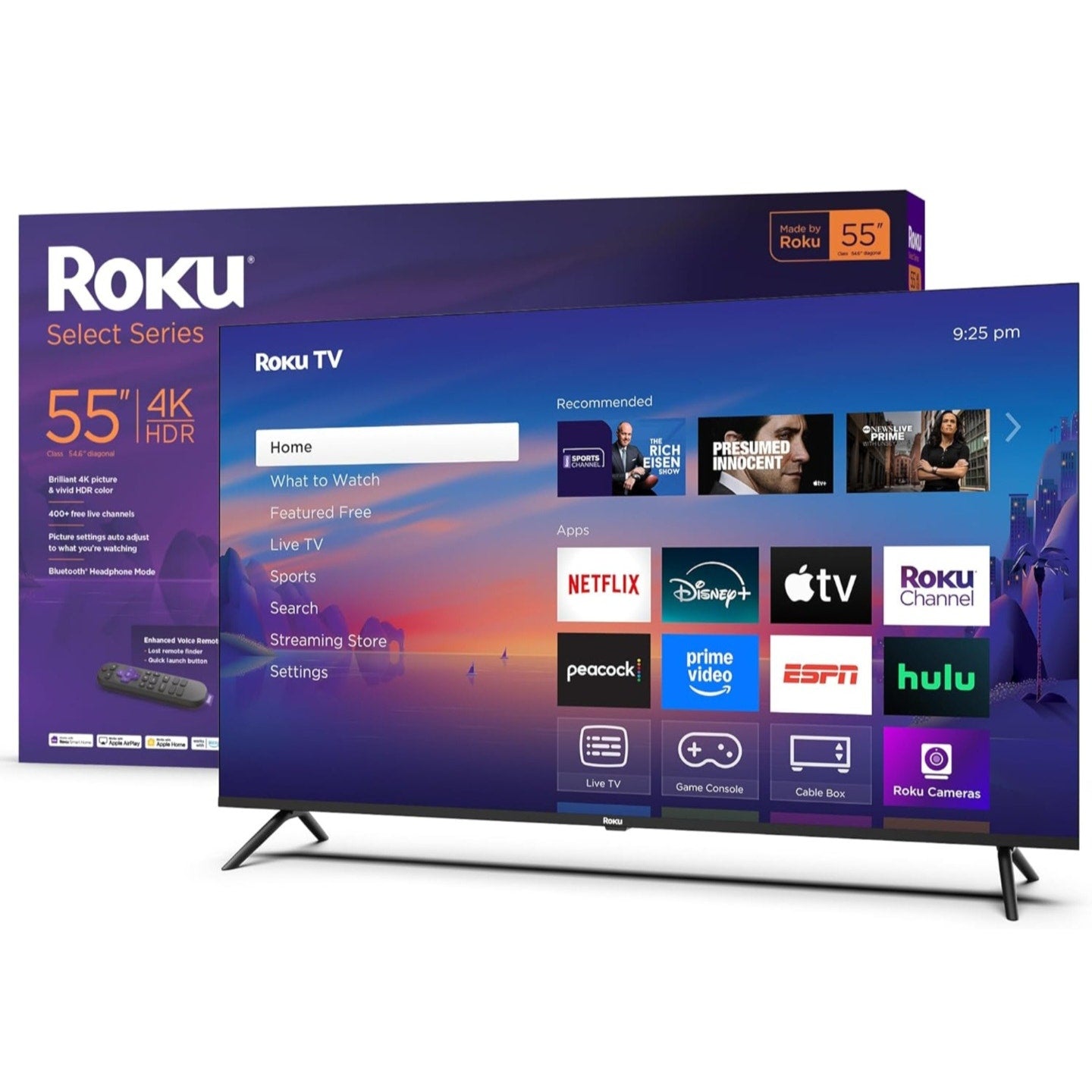 5 stars (779) Roku Smart TV 2025 – 55-Inch Select Series, 4K HDR TV – Roku TV with Enhanced Voice