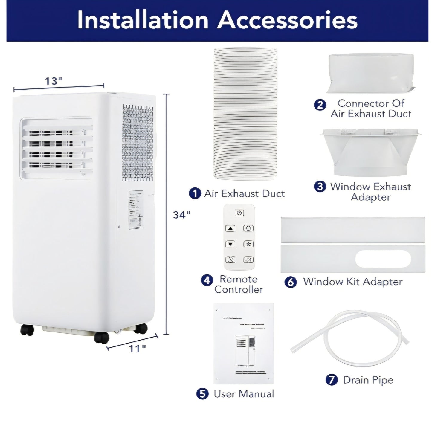 10000 BTU Portable Air Conditioners with Remote Control, 3-in-1 Free Standing Cooling AC Unit with