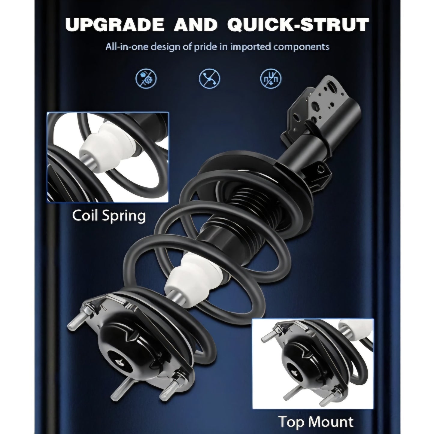 ECCPP Front Struts Complete Strut Assembly Shock Absorber for 2008-2012 for Buick Enclave,2009-2012