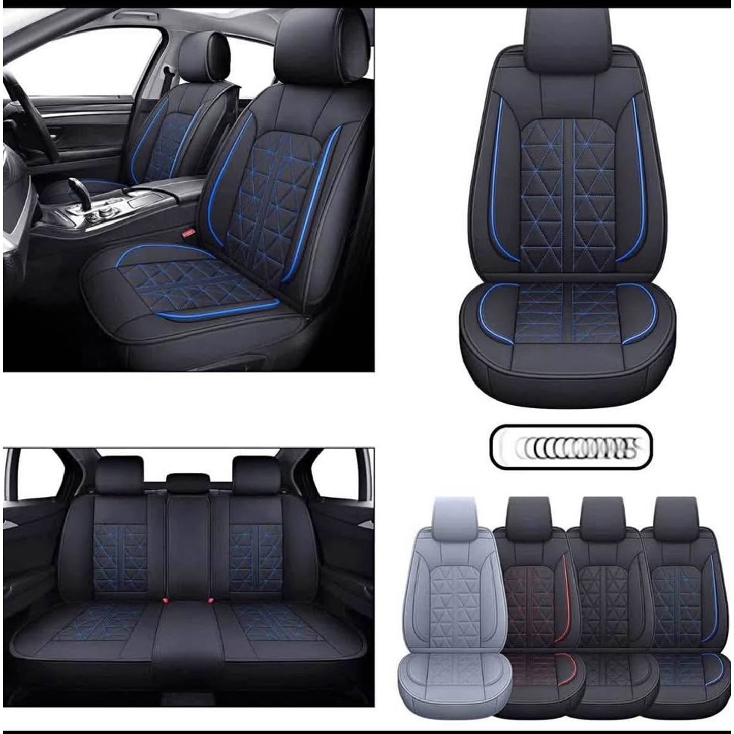 INCH EMPIRE Seat Cover 5 Seats Full Set Universal Fit for Most Sedan SUV Truck Pickup Airbag Compati
