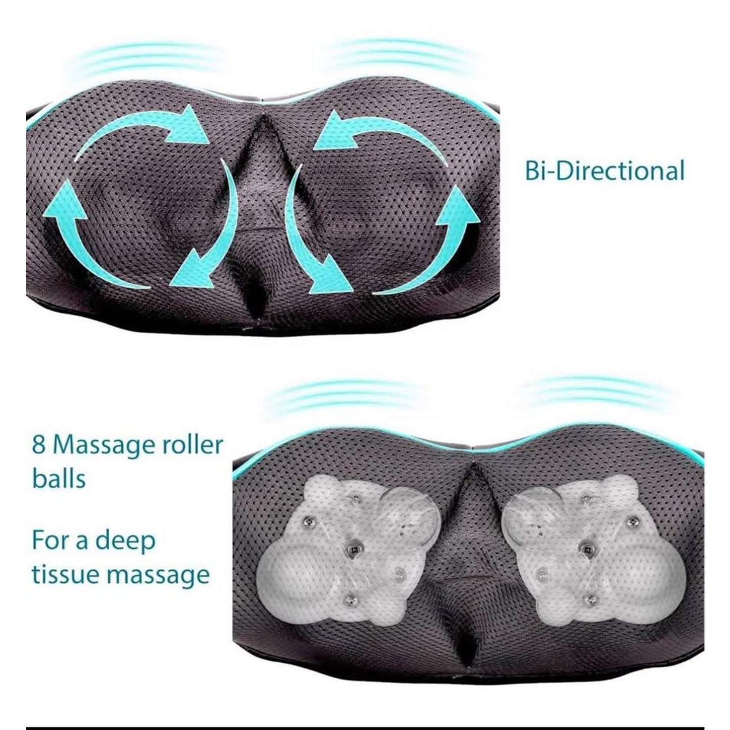 InvoSpa Shiatsu Neck and Back Massager with Heat - Deep Kneading Pillow for Massage - Electric Full