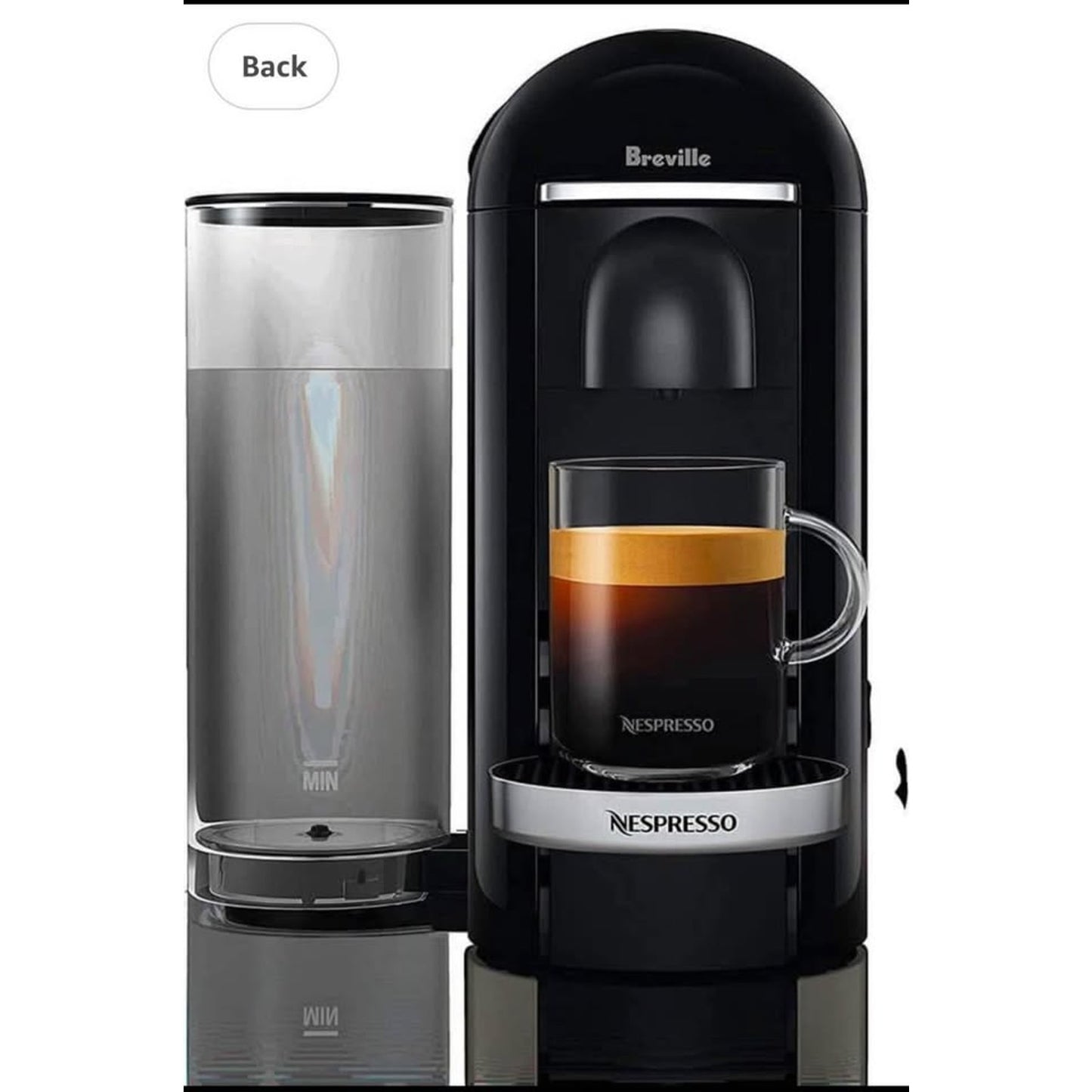 Nespresso Vertuo Plus Deluxe Coffee and Espresso Maker by Breville, Piano Black with Aeroccino Milk