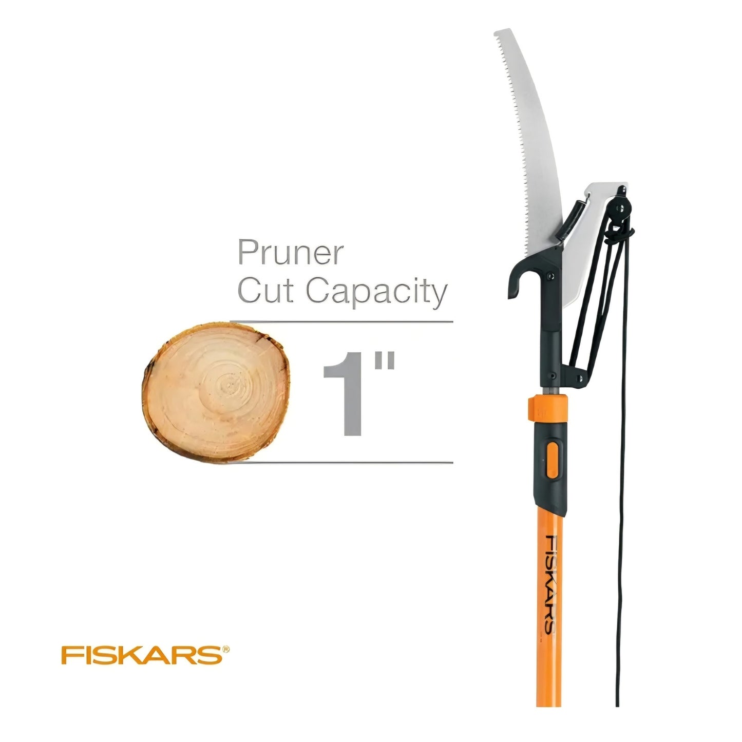 Fiskars 2-in-1 Extendable Tree Pruner and Pole Saw (Extends to 12 feet) with 12-Inch Double-Grind Saw and Double Locking System